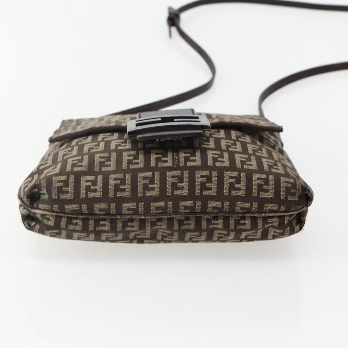 Fendi FENDI Zucchino Canvas Shoulder Bag Brown Size ONE SIZE - 9 Thumbnail