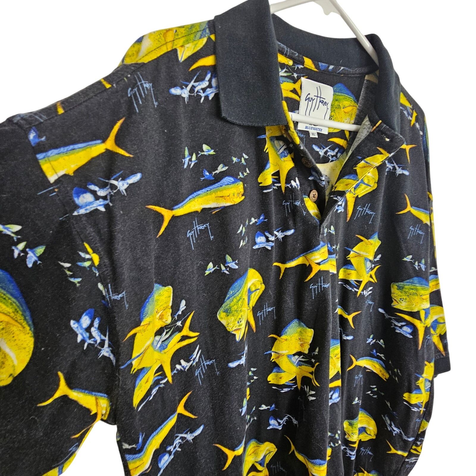 Guy Harvey Guy Harvey AFTCO Mens Fish Print Polo Shirt Size XL Gorpcore Size US XL / EU 56 / 4 - 5 Thumbnail