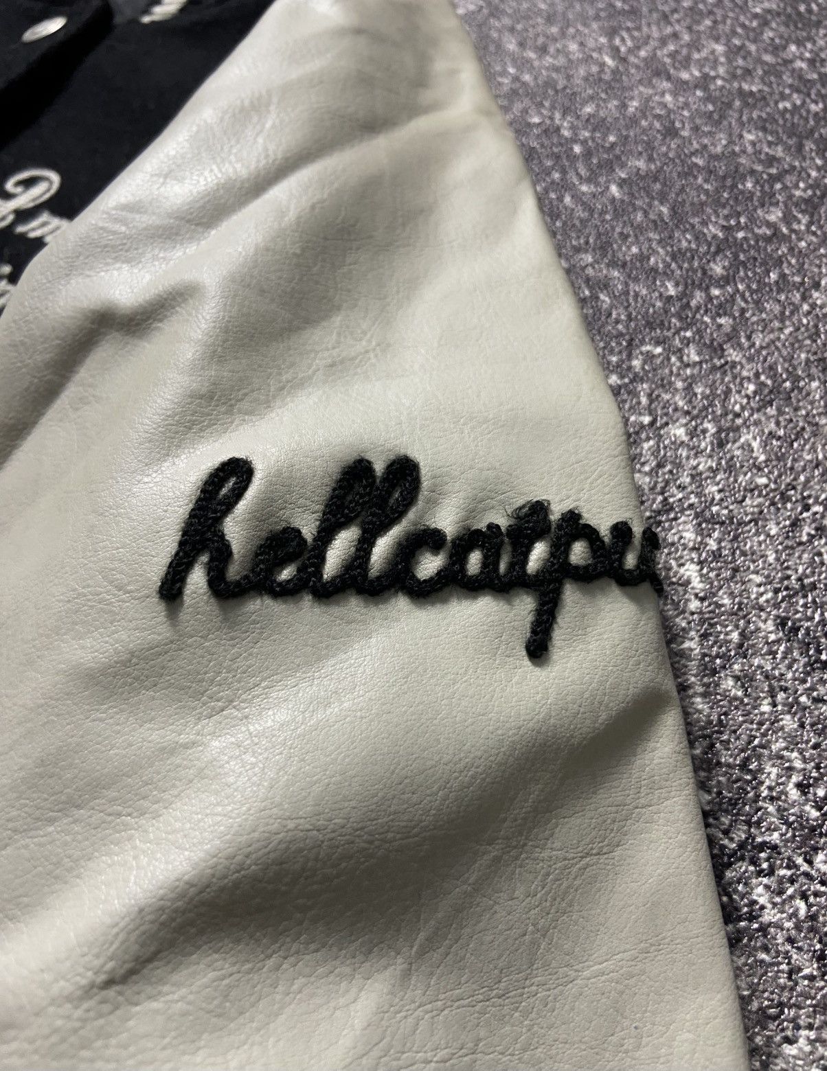 Japanese Brand Hell cat punk leather wool varsity jacket Size US S / EU 44-46 / 1 - 7 Thumbnail