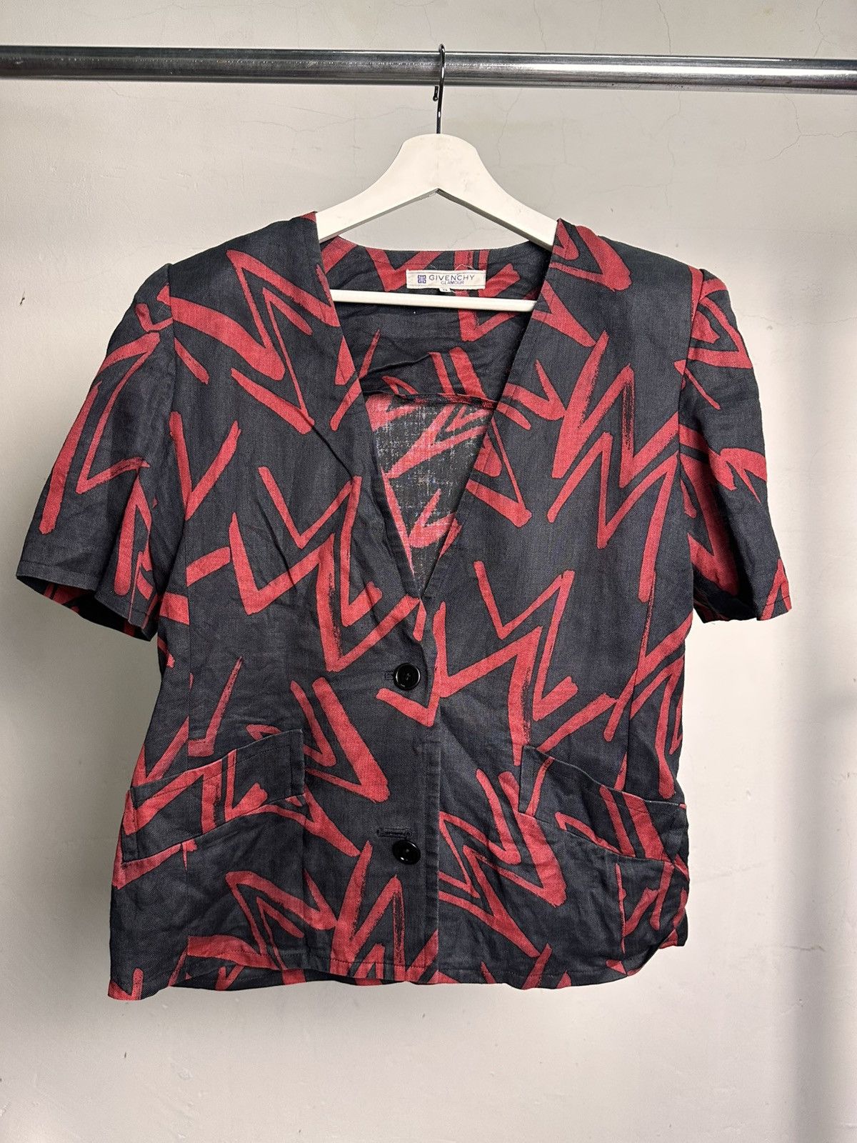 Givenchy Givenchy Glamour Lightning Abstract Graphic Cropped Blazer Size M / US 6-8 / IT 42-44 - 1 Thumbnail