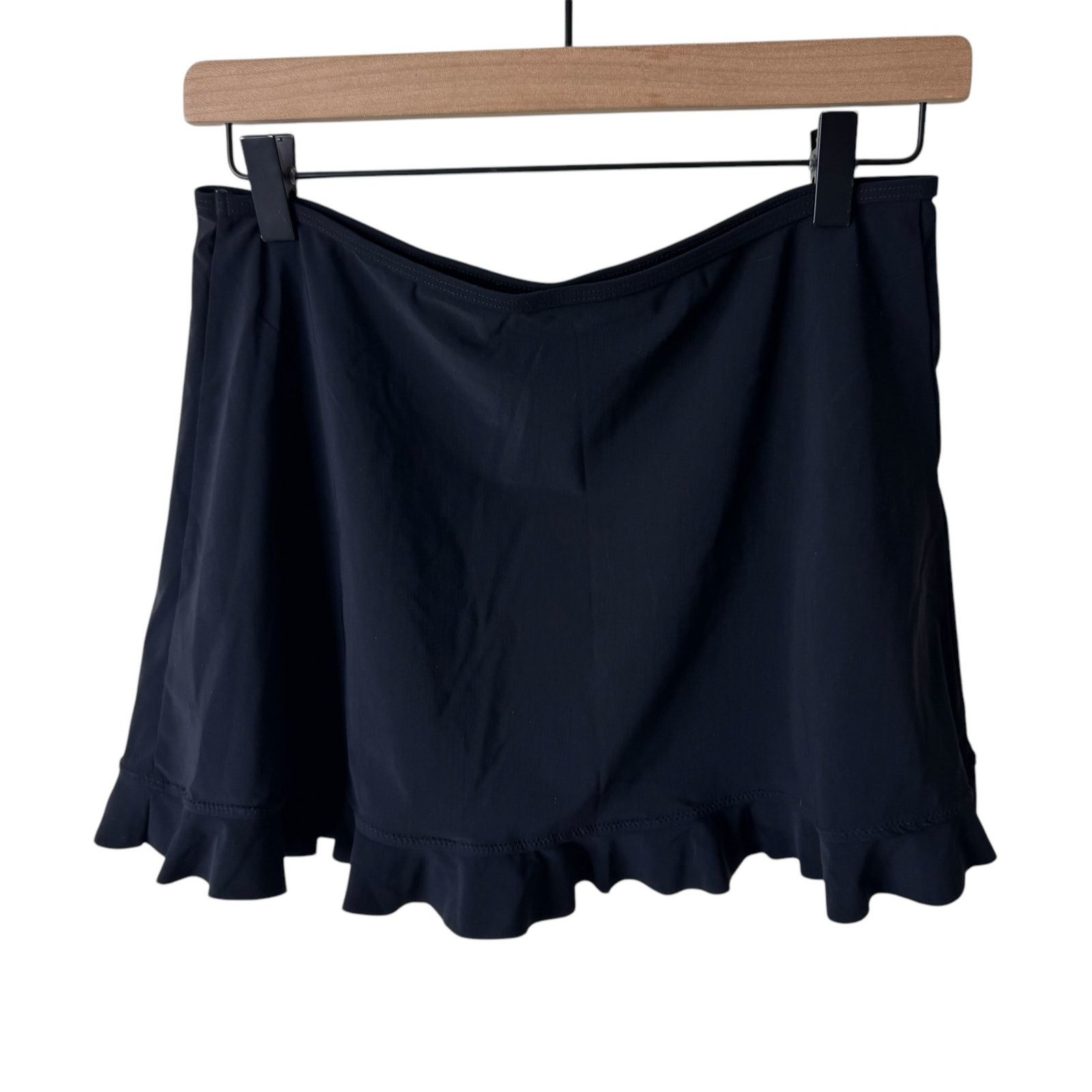 Other PROFILE BY GOTTEX Ruffle Pull on Swim Skirt BLACK Size 26" / US 2 / IT 38 - 1 Thumbnail