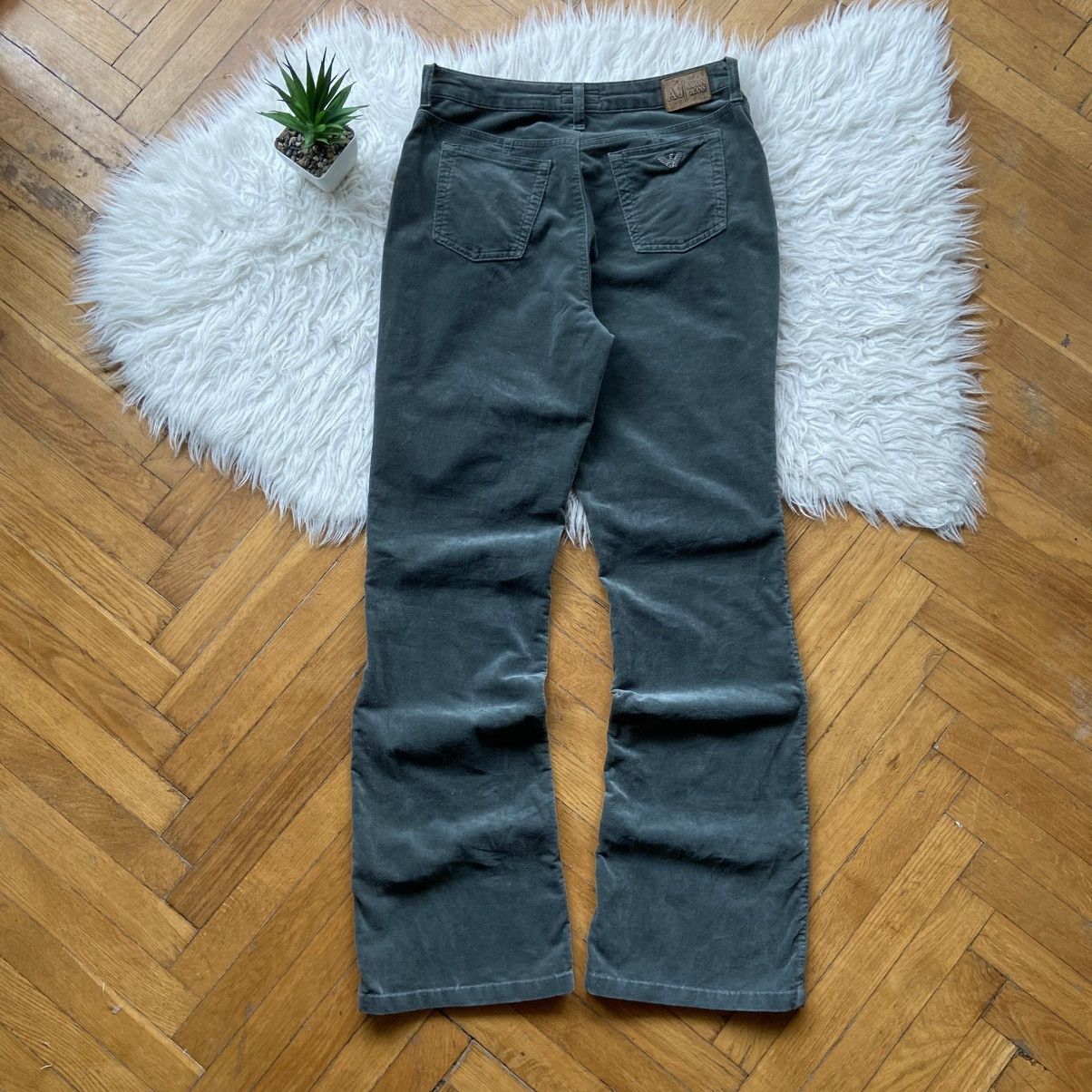 Armani 📌 Vintage Crazy Armani Jeans Velour Flared Pants Size US 32 / EU 48 - 1 Thumbnail