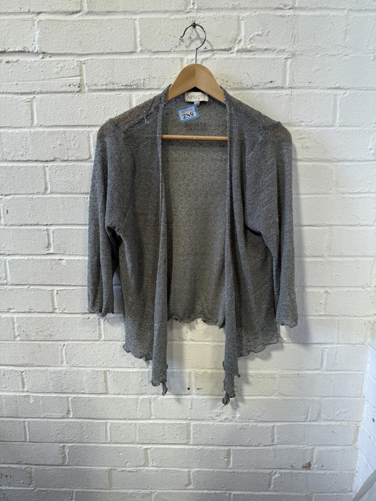 Designer Apricot Women's Gray Open Front Cardigan Sweater Medium Size M / US 6-8 / IT 42-44 - 1 Thumbnail