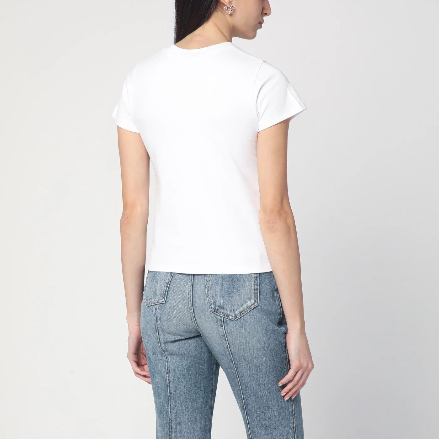 Alexander McQueen o1d2blof0426 Short Sleeve T-Shirt in White Size S / US 4 / IT 40 - 2 Thumbnail