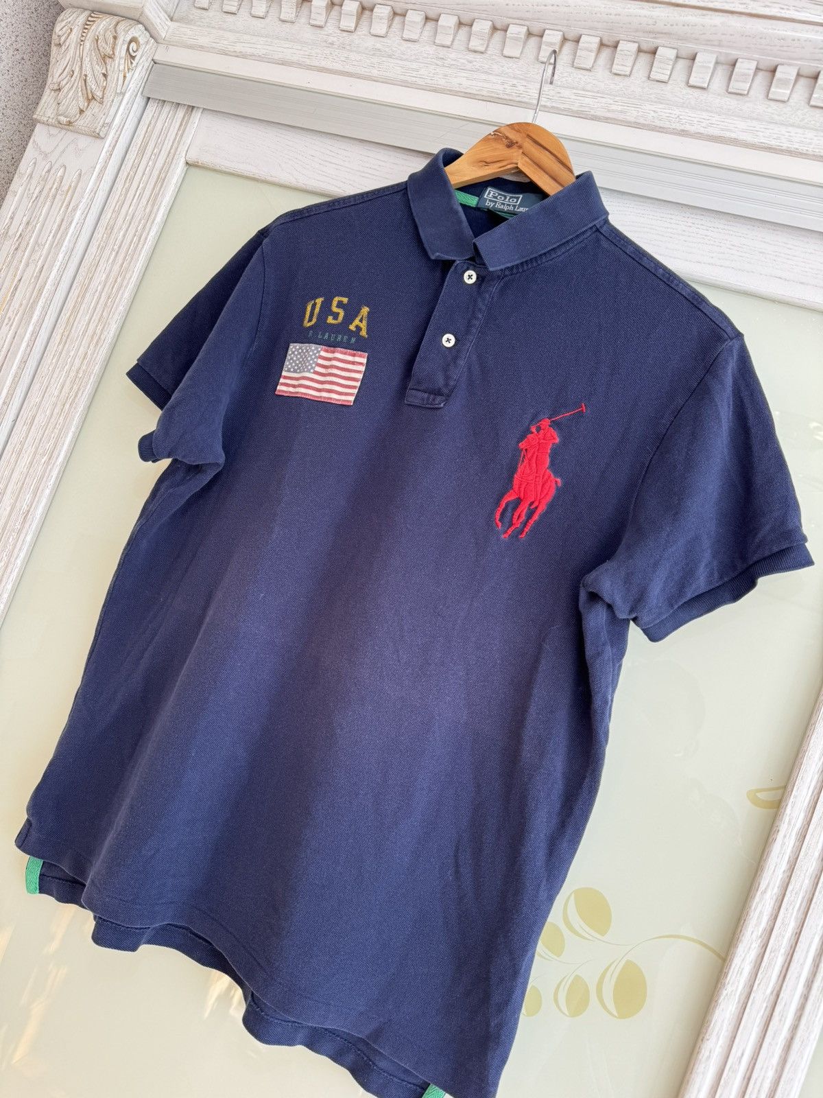 Polo Ralph Lauren × Ralph Lauren × Vintage Vintage Polo Ralph Lauren USA Polo T-Shirt Size US L / EU 52-54 / 3 - 3 Thumbnail