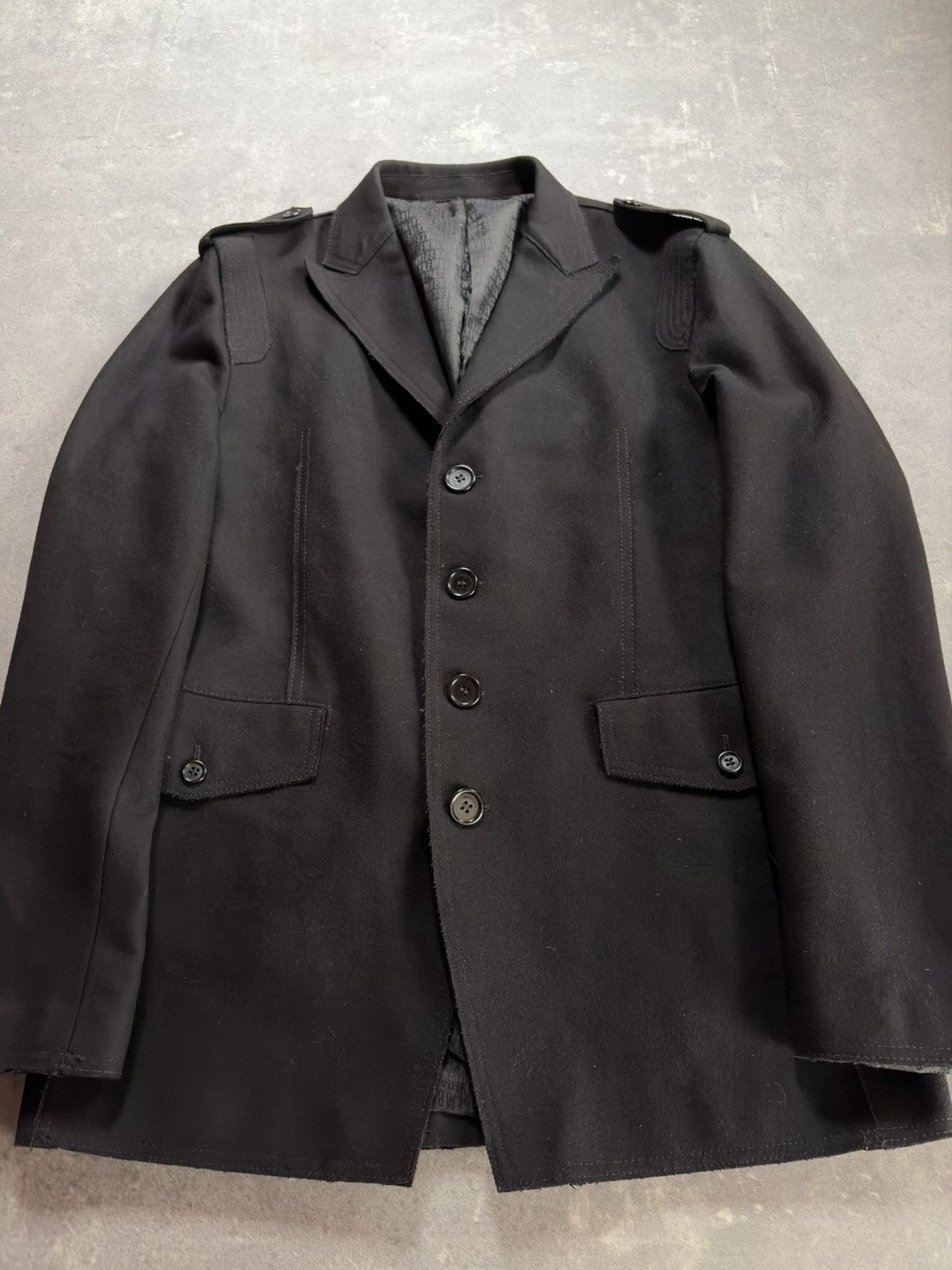 Dirk Bikkembergs 00s Dirk Bikkembergs Military Raw Edges Rare Blazer Jacket Size US L / EU 52-54 / 3 - 8 Thumbnail