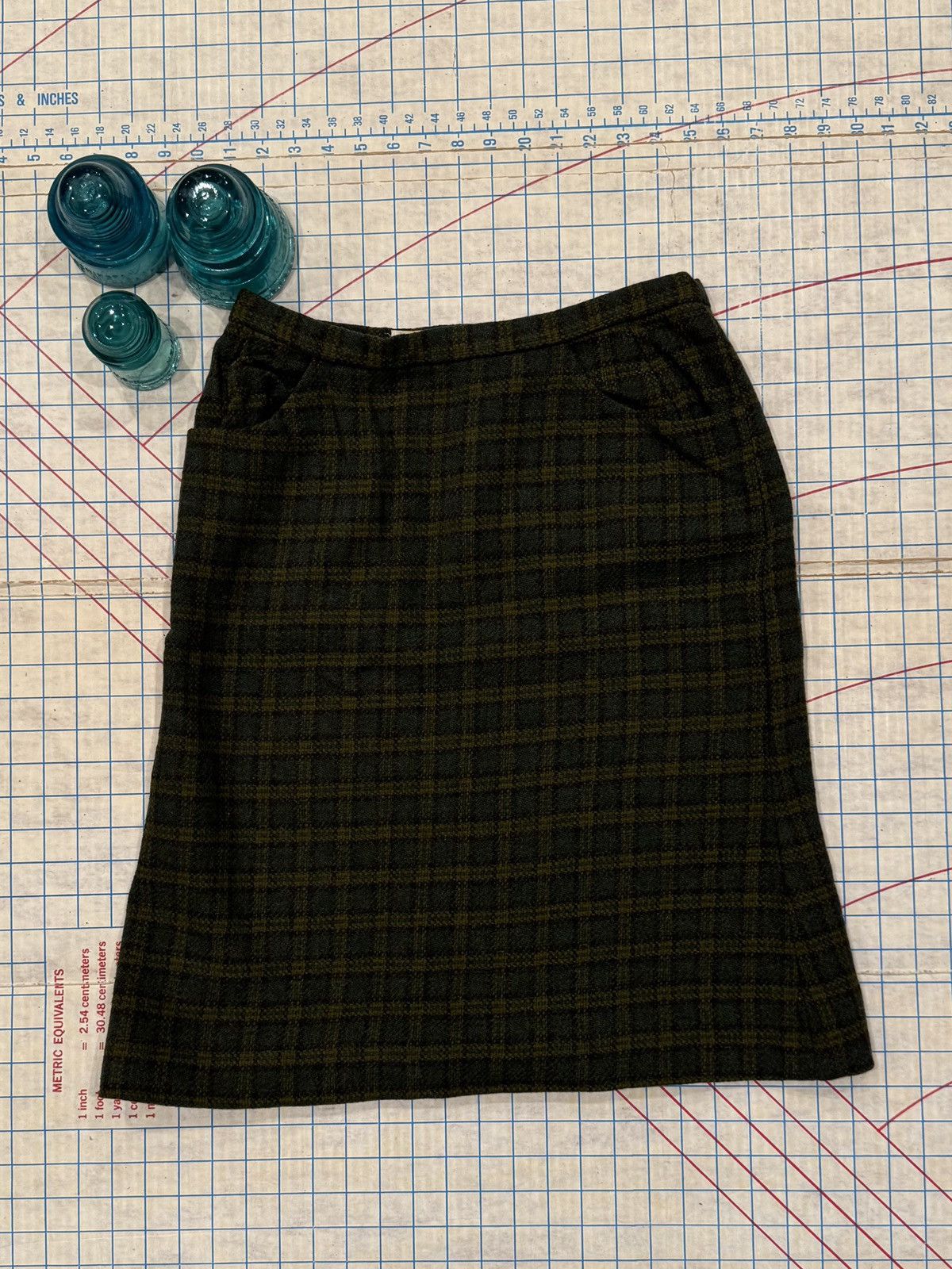 Pendleton Vintage Pendleton Wool Plaid Skirt Size 16 Made in USA Green Size 38" / US 16 / IT 52 - 1 Thumbnail