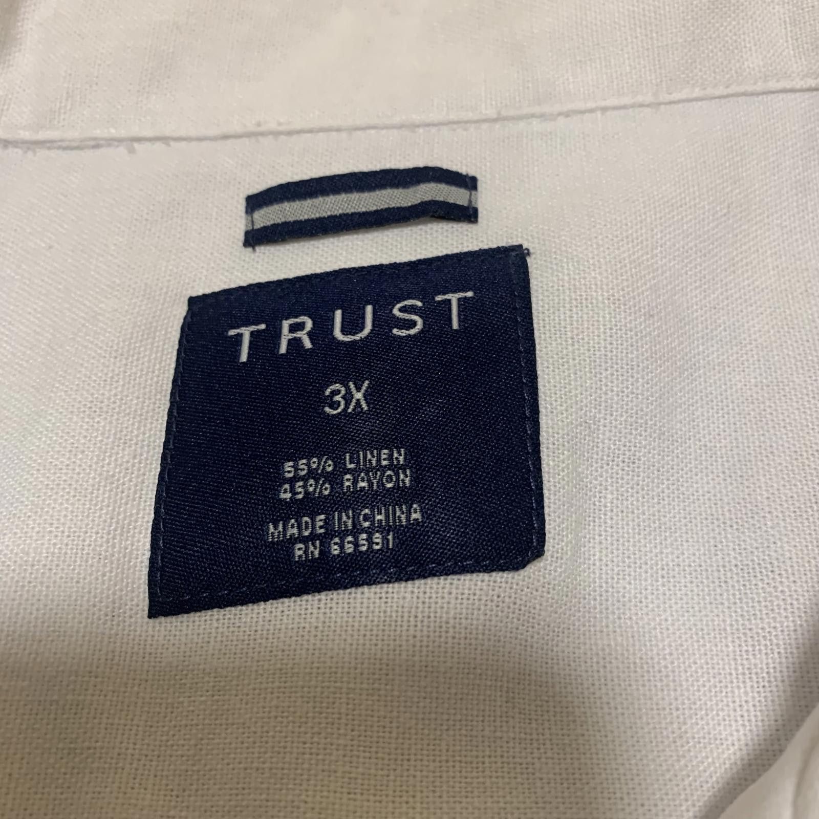 Trussardi Vtg 90s Trust Men's 3X White Linen Rayon Beach Shirt Size US XXL / EU 58 / 5 - 3 Thumbnail