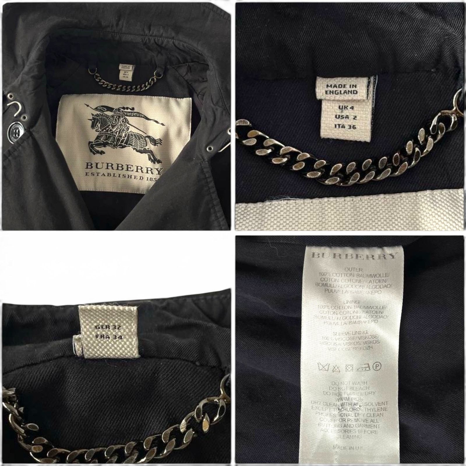 Burberry Burberry Black Trench Coat Made in England Size S / US 4 / IT 40 - 5 Thumbnail