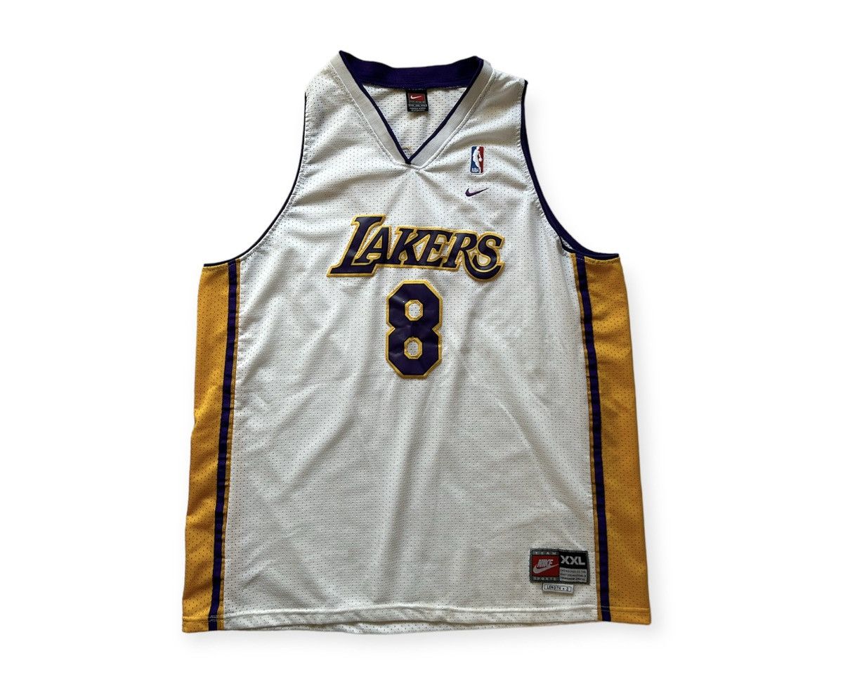 image of Kobe Mentality x L A Lakers Nike Kobe Bryant La Lakers Jersey in White, Men's (Size 2XL)