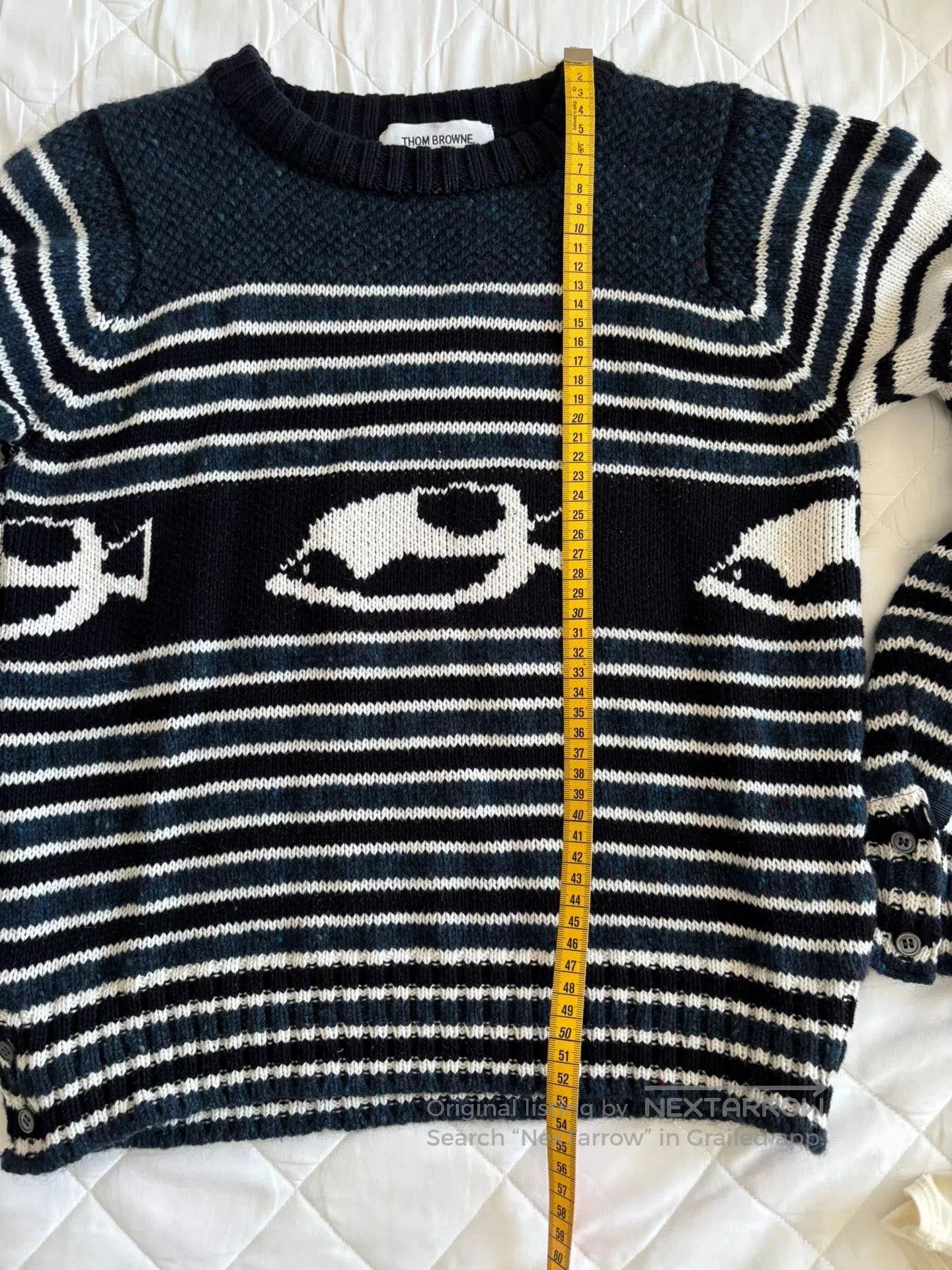 Thom Browne ThomBrowne Navy Stripe Wool Sweater 0. Size US XXS / EU 40 - 8 Thumbnail