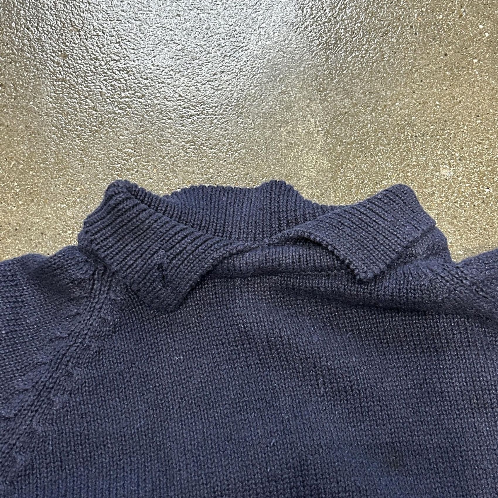 Vintage VINTAGE Cassie West Sweater Womens Large Navy Mock Neck Pocket Ramie Knit Size L / US 10 / IT 46 - 2 Thumbnail