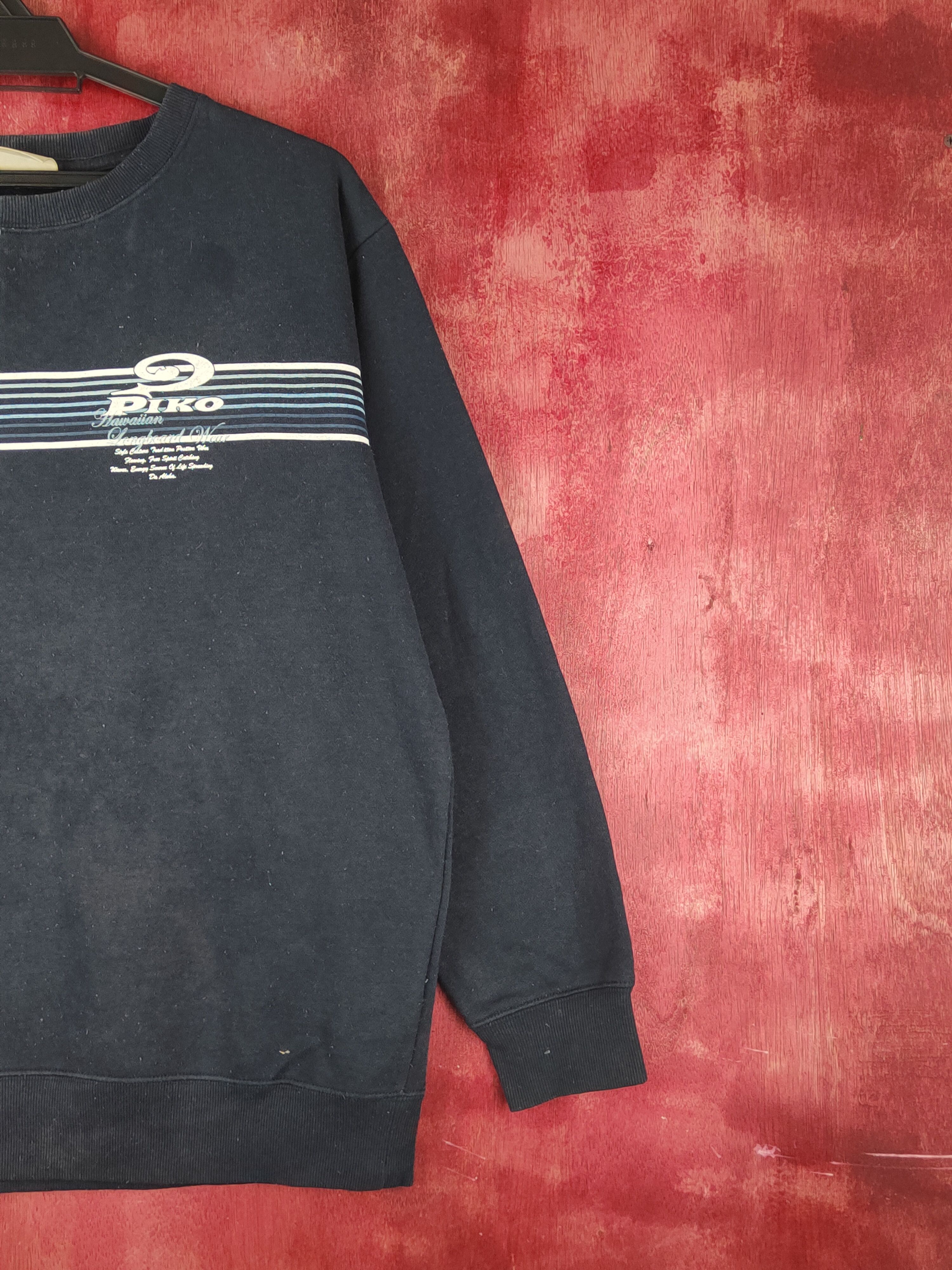 Japanese Brand × Vintage Piko surf vintage Dark Blue Sweatshirts #S1555 Size US L / EU 52-54 / 3 - 6 Thumbnail