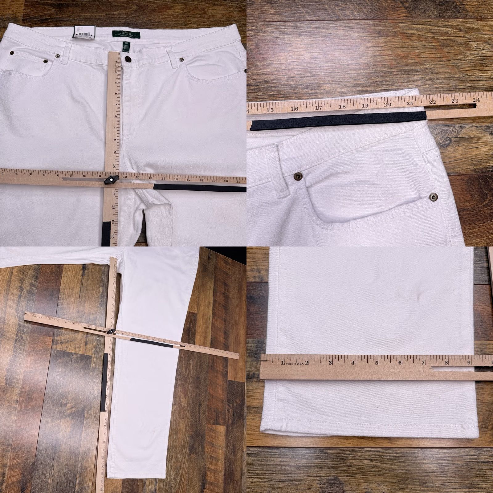 Ralph Lauren Lauren Ralph Lauren Jeans Straight 22W White High Rise Stretch Denim 5-Pocket Womens Plus Classic Modern 31in Inseam Size 40" / US 18 - 9 Thumbnail
