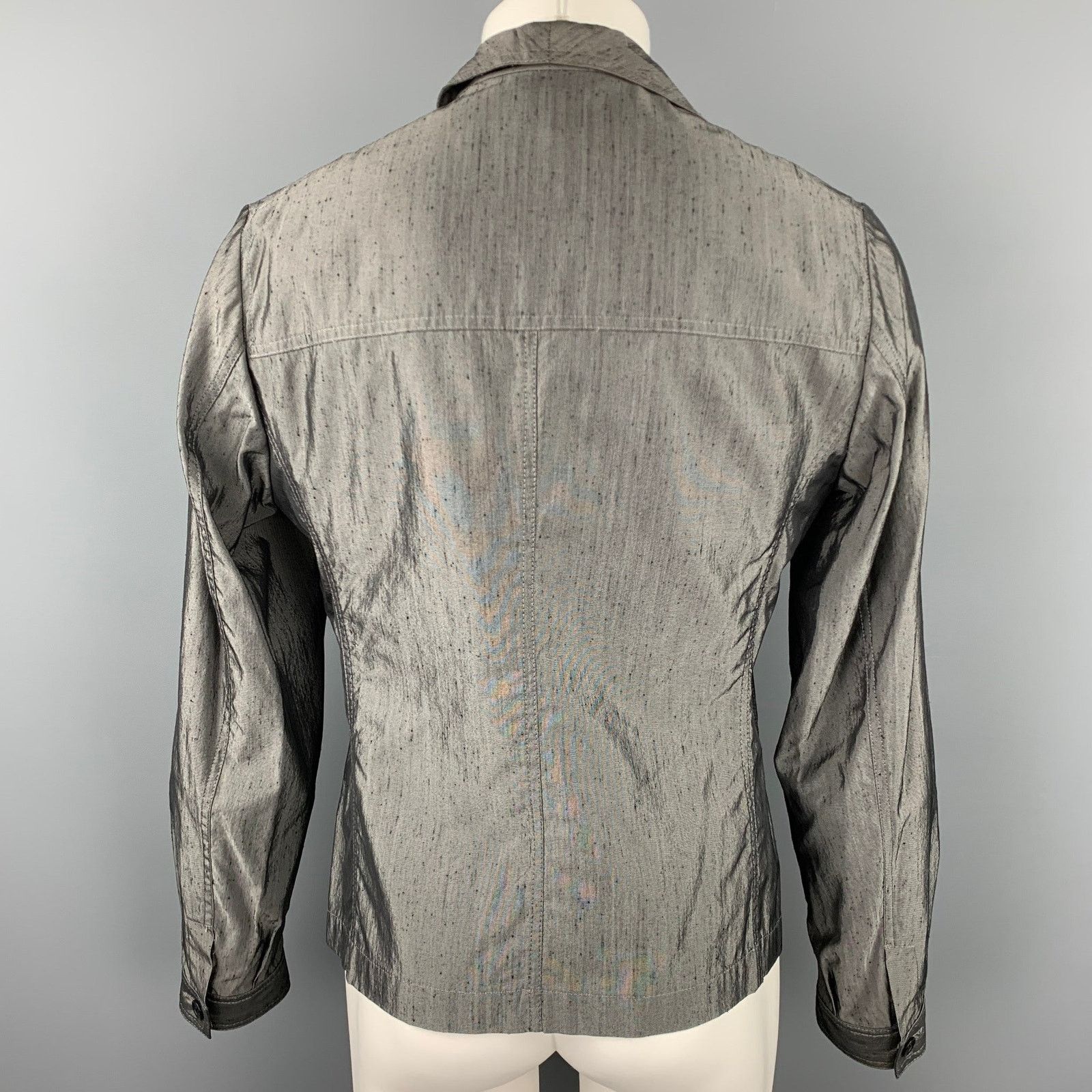 Costume National CoSTUME HOMME 40 Grey Textured Cotton Blend Buttoned Jacket Size US L / EU 52-54 / 3 - 4 Thumbnail