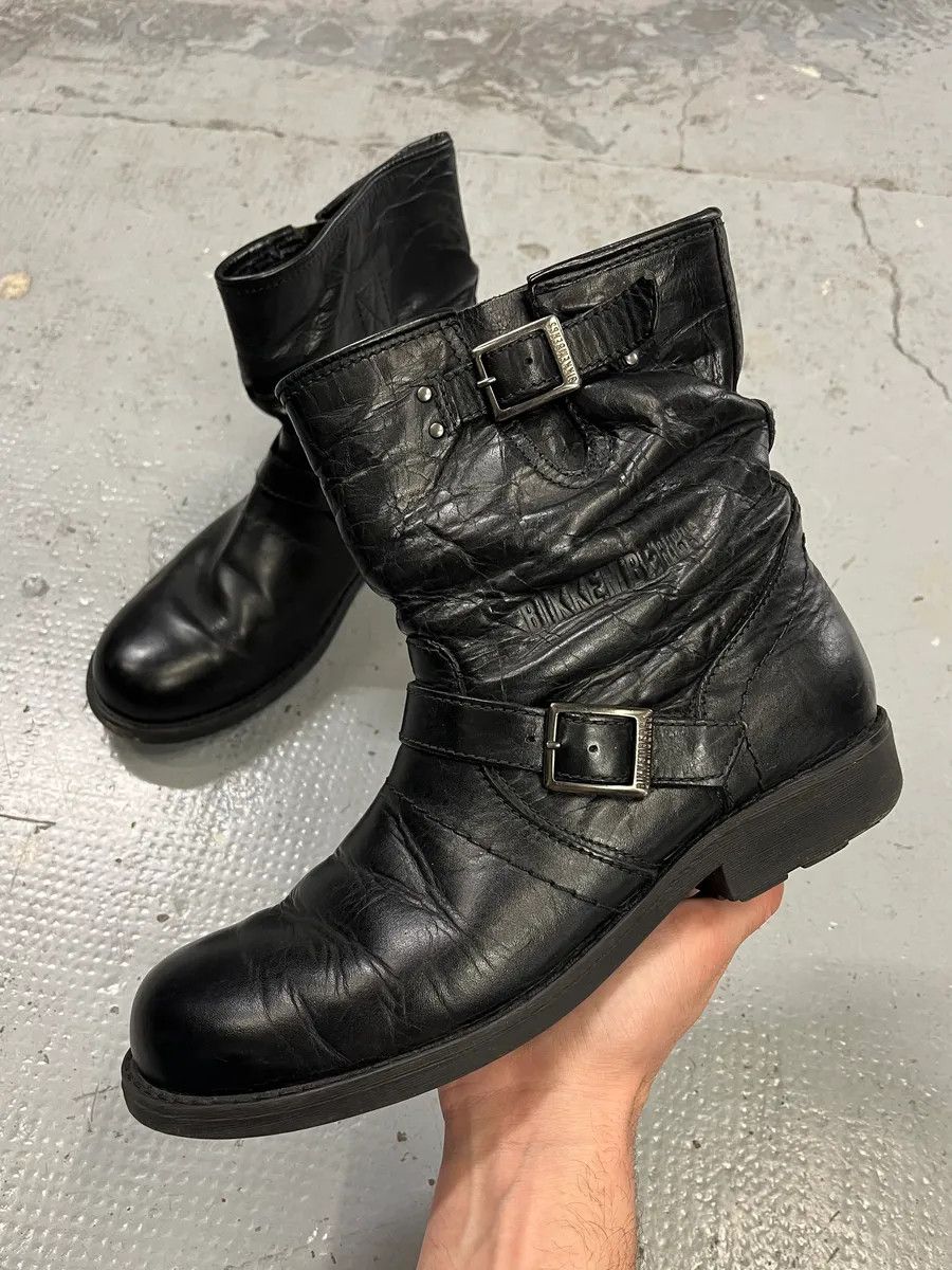Dirk Bikkembergs Dirk Bikkembergs Double Buckle Black Ankle Boots Size US 7 / EU 40 - 1 Thumbnail