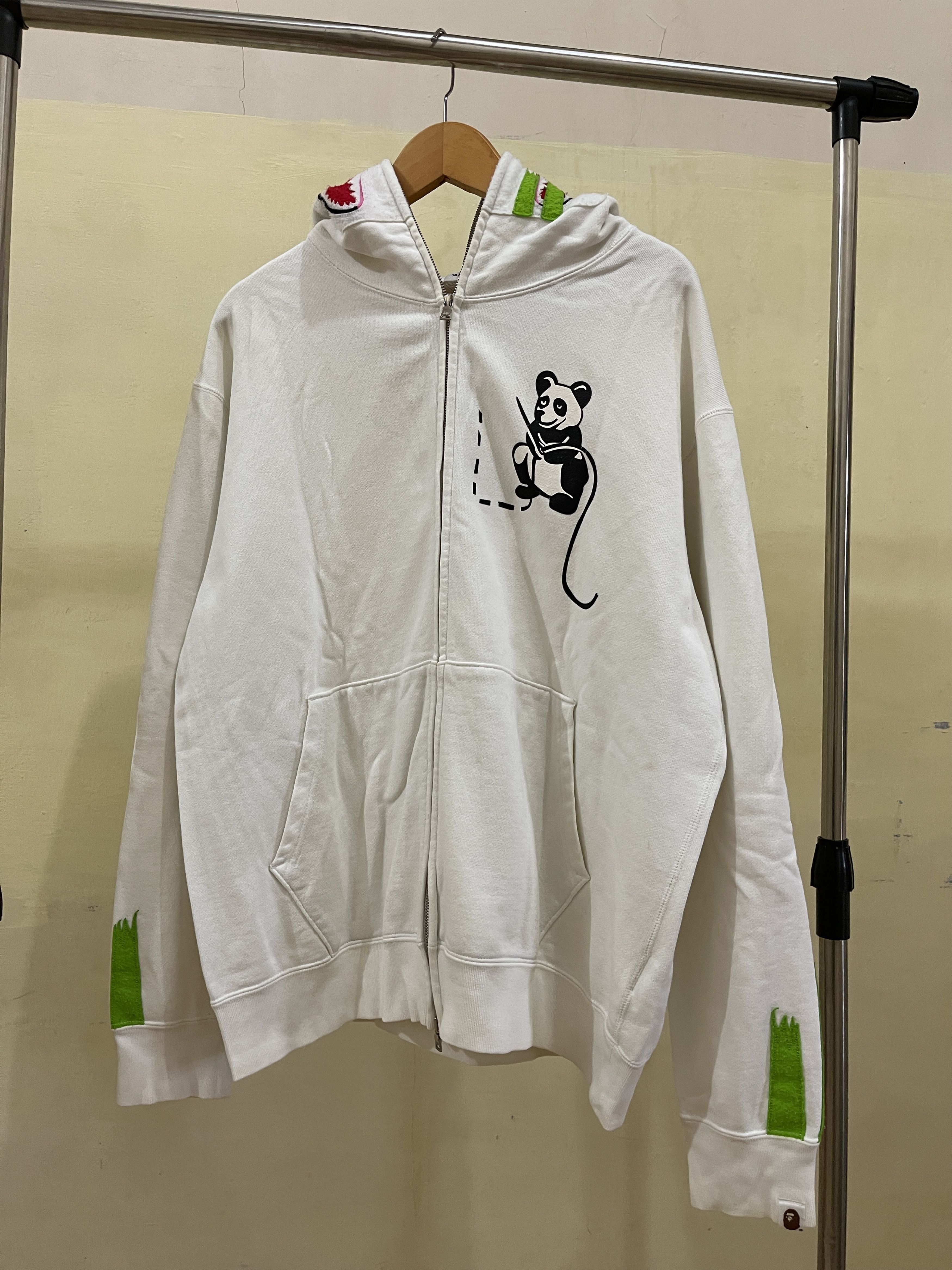 image of Hoodie Bape Panda White 1/4000, Men's (Size Large)