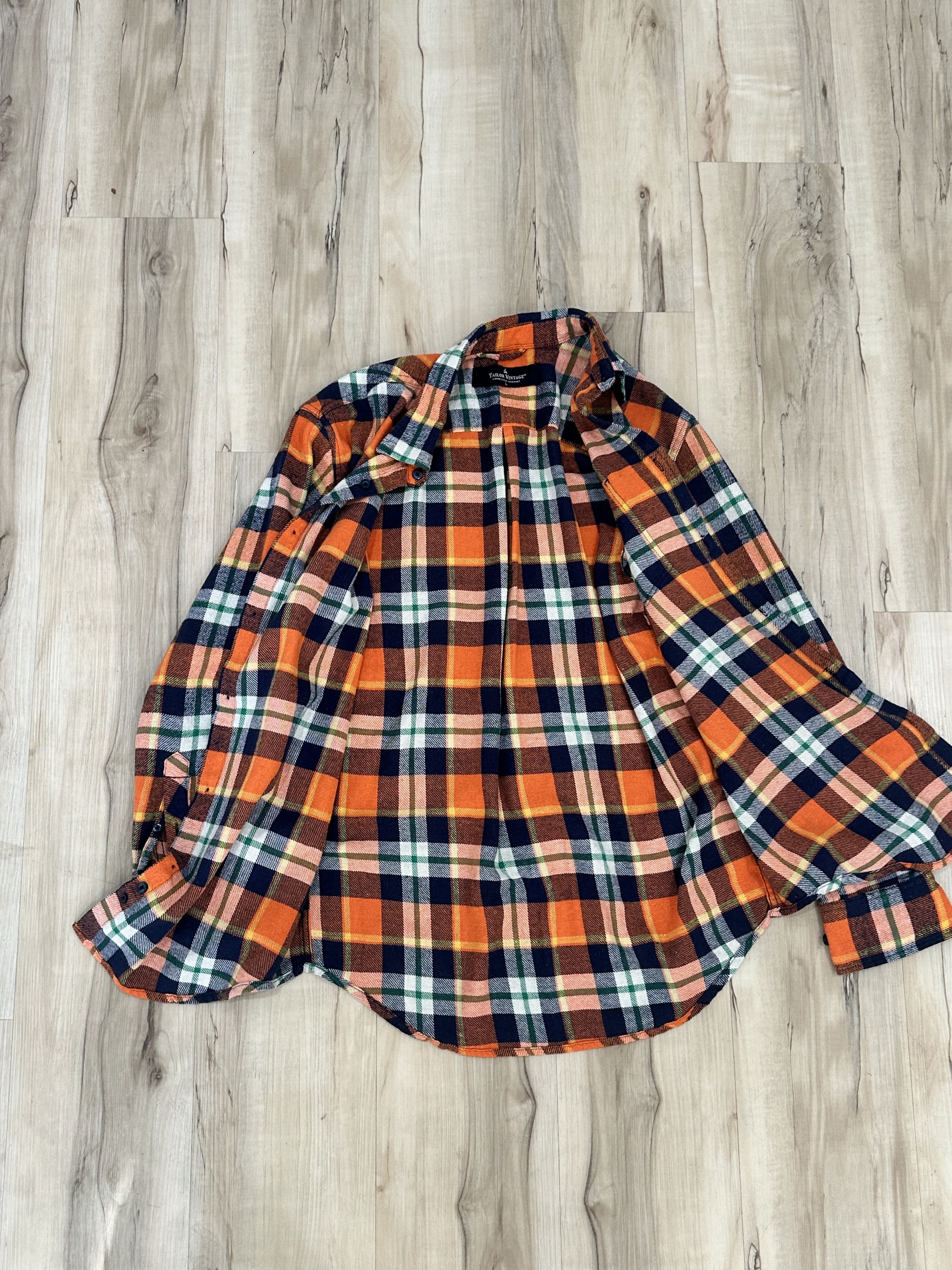 Vintage Tailor Vintage Orange Flannel Size L Classic Fall Essential Size US L / EU 52-54 / 3 - 2 Thumbnail