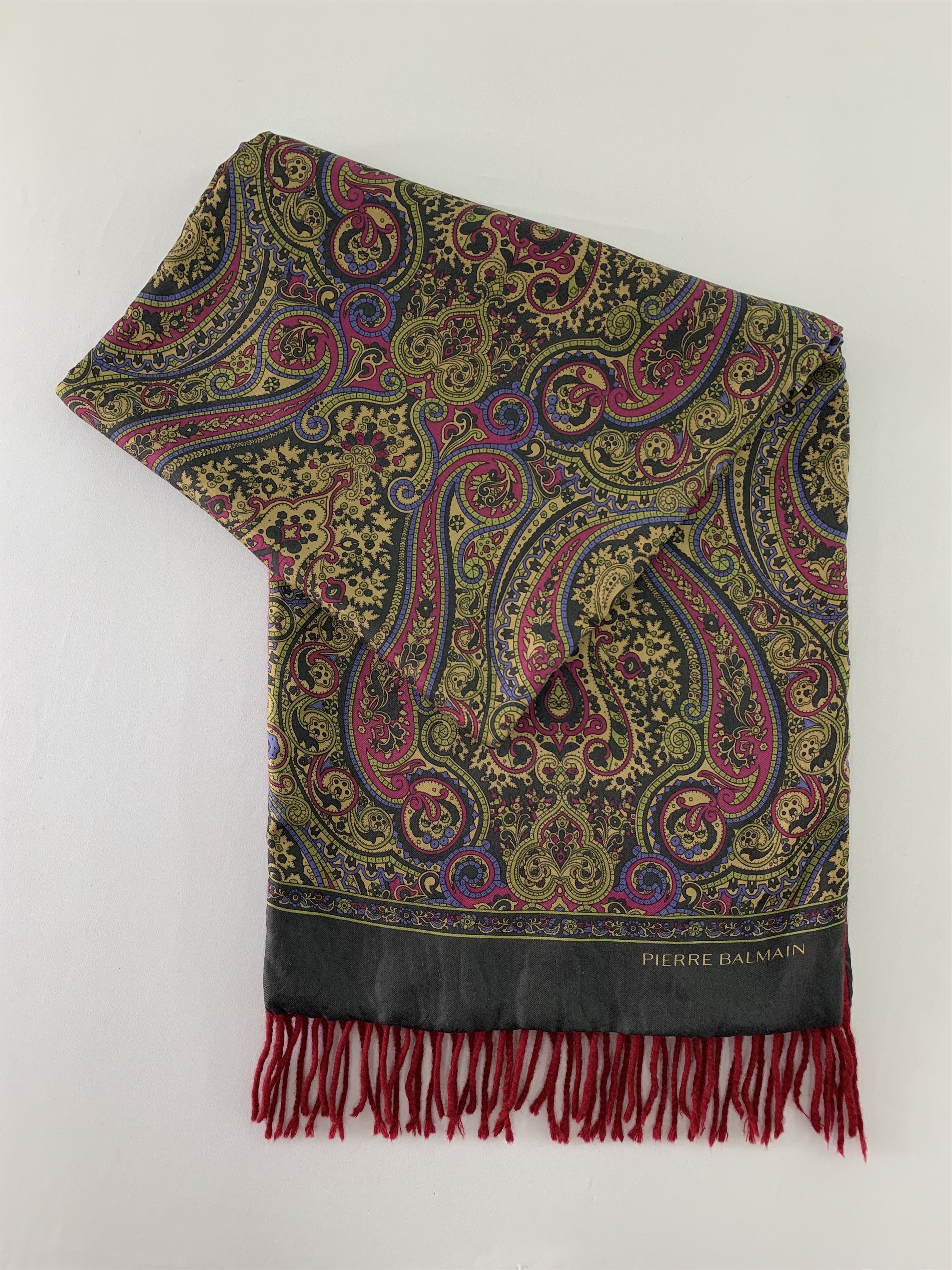 Pierre Balmain Pierre Balmain Scarf Silk Wool Muffler Neck Wrap BL4190 Size ONE SIZE - 3 Thumbnail
