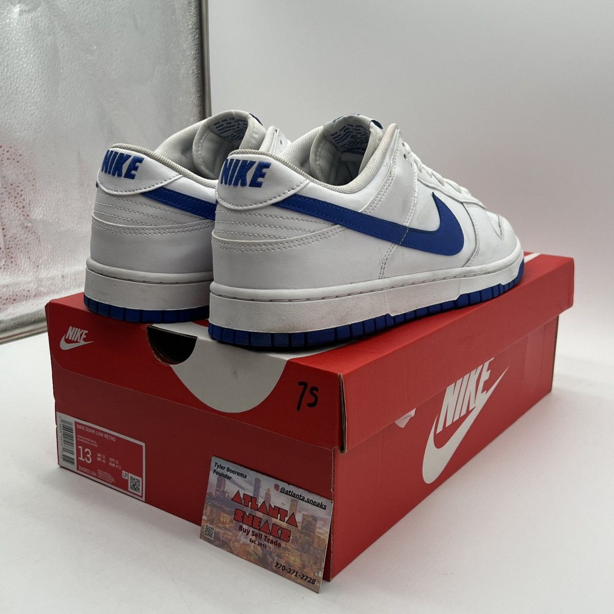 Nike Nike dunk low white hyper royal Size US 13 / EU 46 - 5 Thumbnail