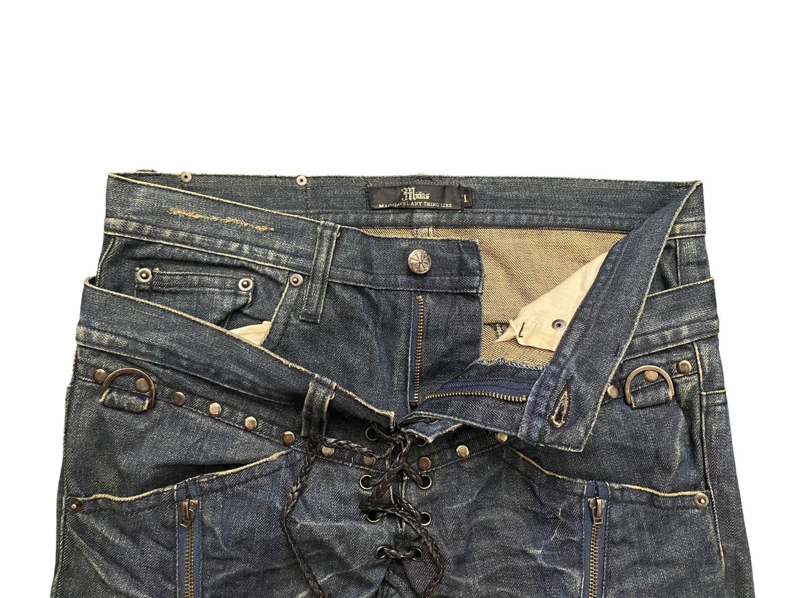 If Six Was Nine Midas Double Waist Lace Flared Denim Size US 30 / EU 46 - 8 Thumbnail