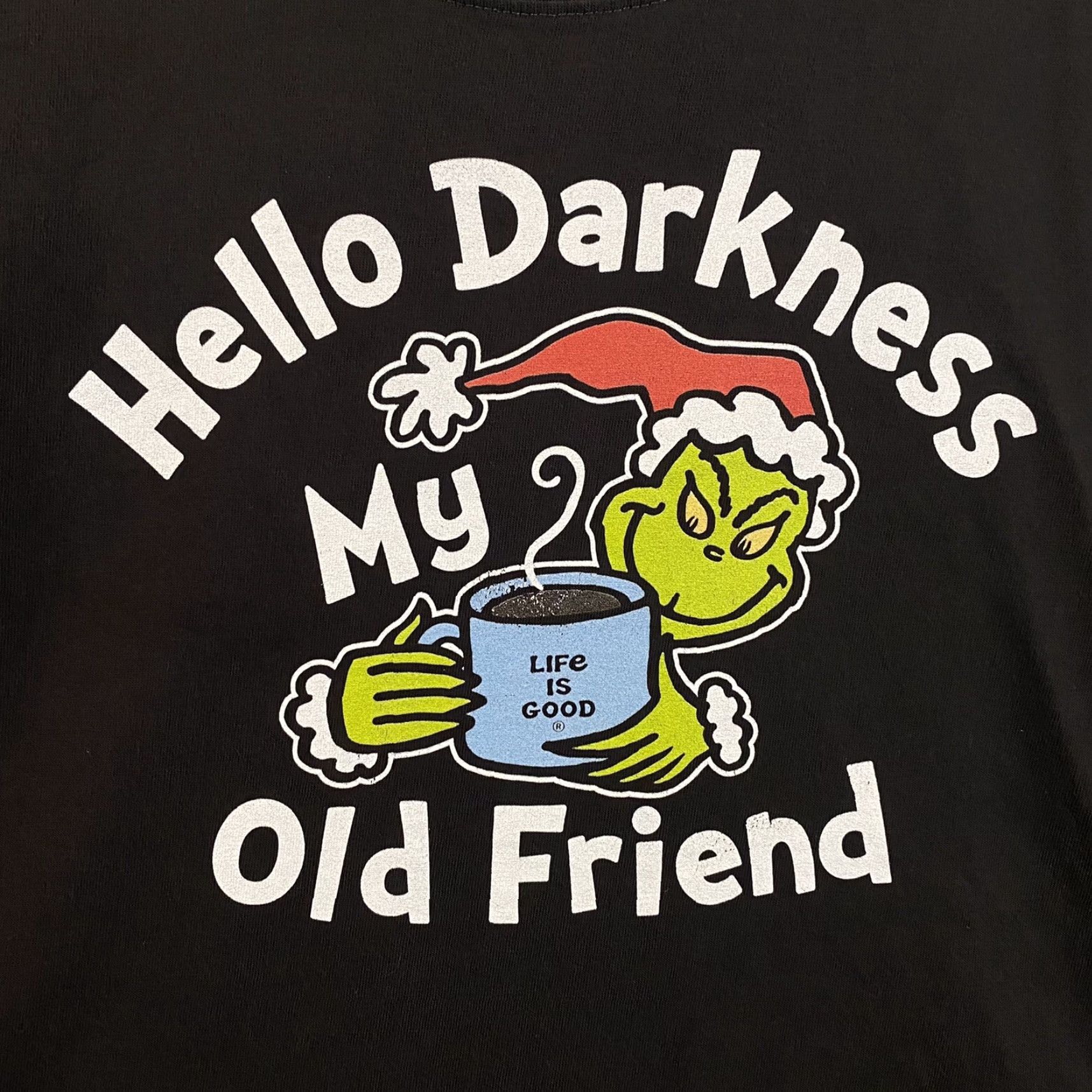 Life is Good Life is Good Shirt Mens Large Gray The Grinch Graphic Short Sleeve Mens/Unisex Adults Crew Neck T-Shirt Christmas Size US L / EU 52-54 / 3 - 2 Thumbnail