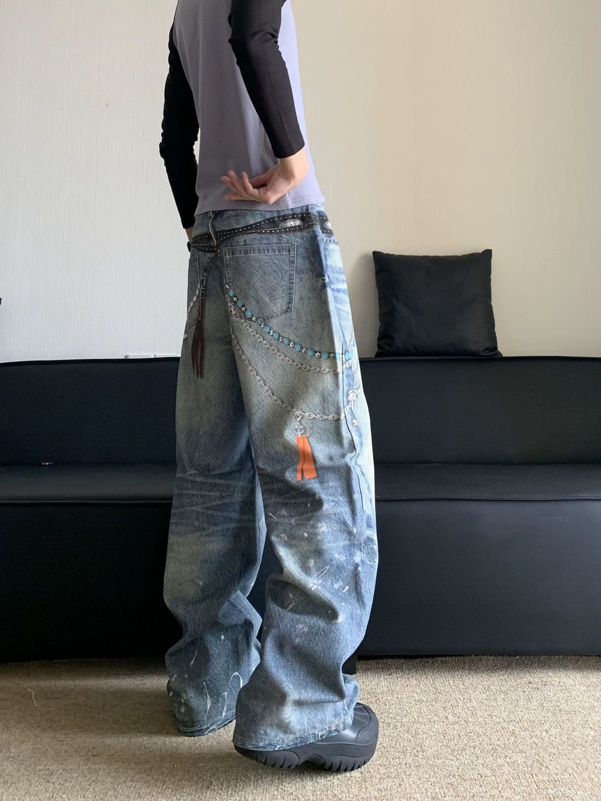 Designer × Vintage Retro punk pants Size US 32 / EU 48 - 3 Thumbnail