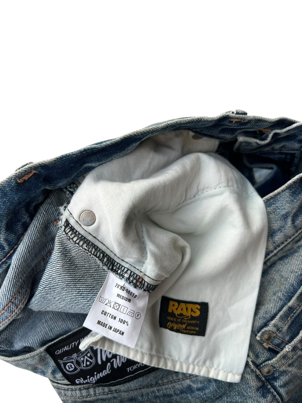 RATS JAPAN Vintage Rats Japan Distress Thick Denim Selvedge Jeans Size US 31 - 21 Thumbnail