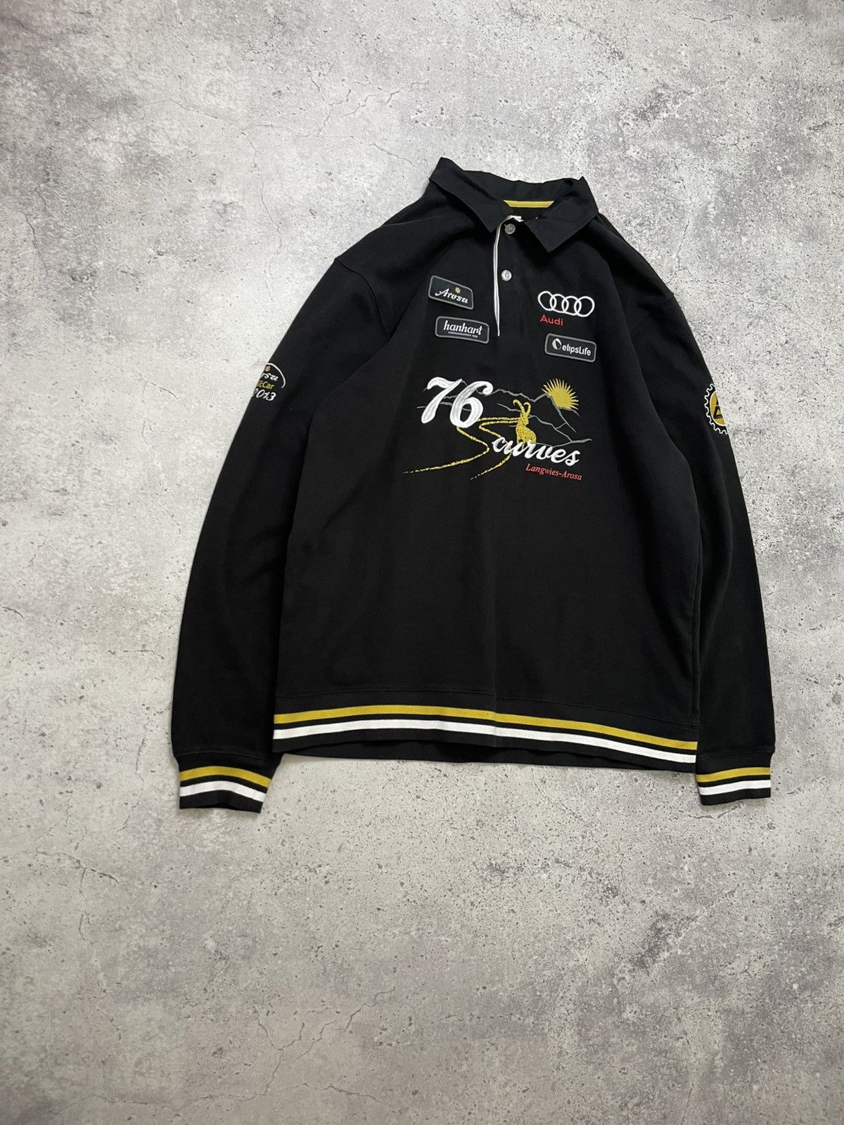 Audi Audi Racing 76 Curves Arusa Classic Car Black Long Sleeve Size US XL / EU 56 / 4 - 3 Thumbnail