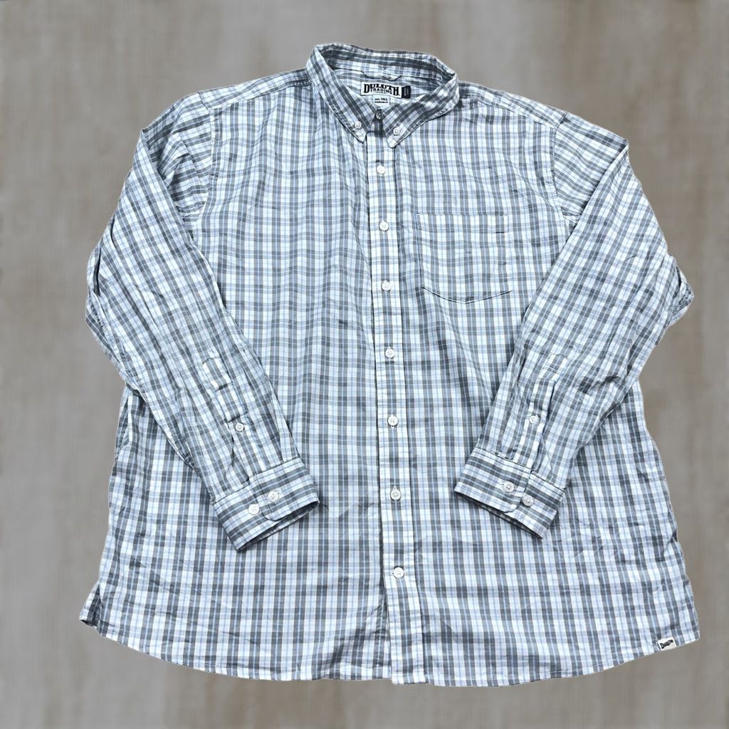 Vintage Duluth Trading Shirt Mens 2XL Tall Blue Plaid Button Up Untucked Fit Performance Size US XXL / EU 58 / 5 - 1 Thumbnail