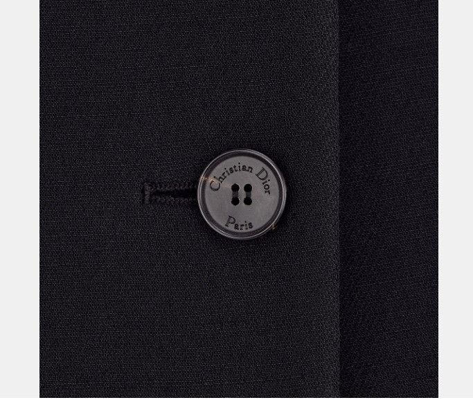 Dior o1w1db11124 Wool Cropped Jacket in Black Size XS / US 0-2 / IT 36-38 - 3 Thumbnail