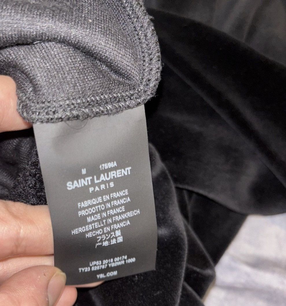 Saint Laurent Velour Distressed Hoodie