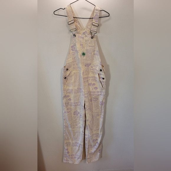 Vans VAN’S Jeans Overalls Newspaper Purple Cream Surfer - XSmall Size 26" / US 2 / IT 38 - 3 Thumbnail