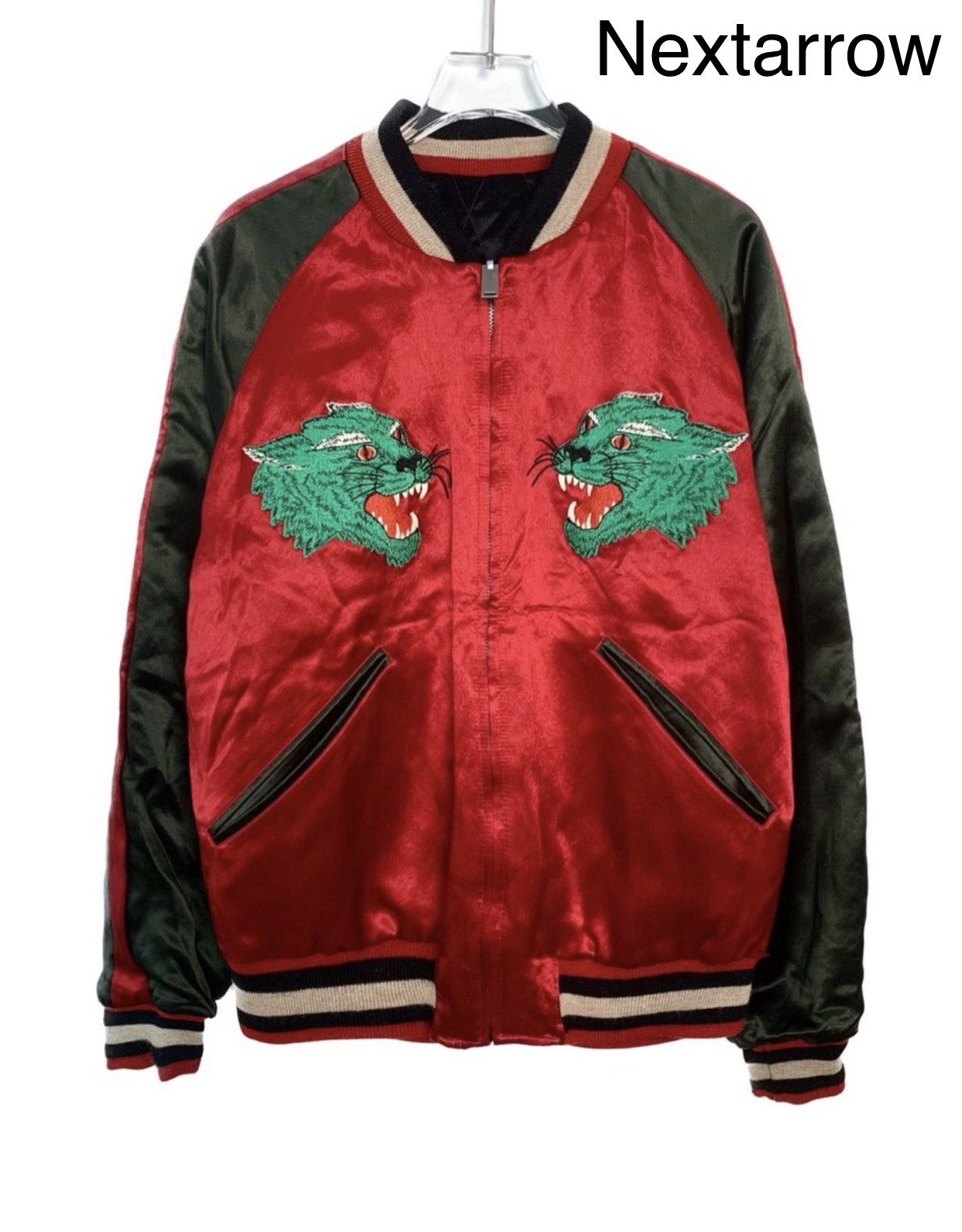 Gucci Gucci Logo Tiger Head Embroidered Two Wear Baseball Jacket Size US M / EU 48-50 / 2 - 1 Thumbnail