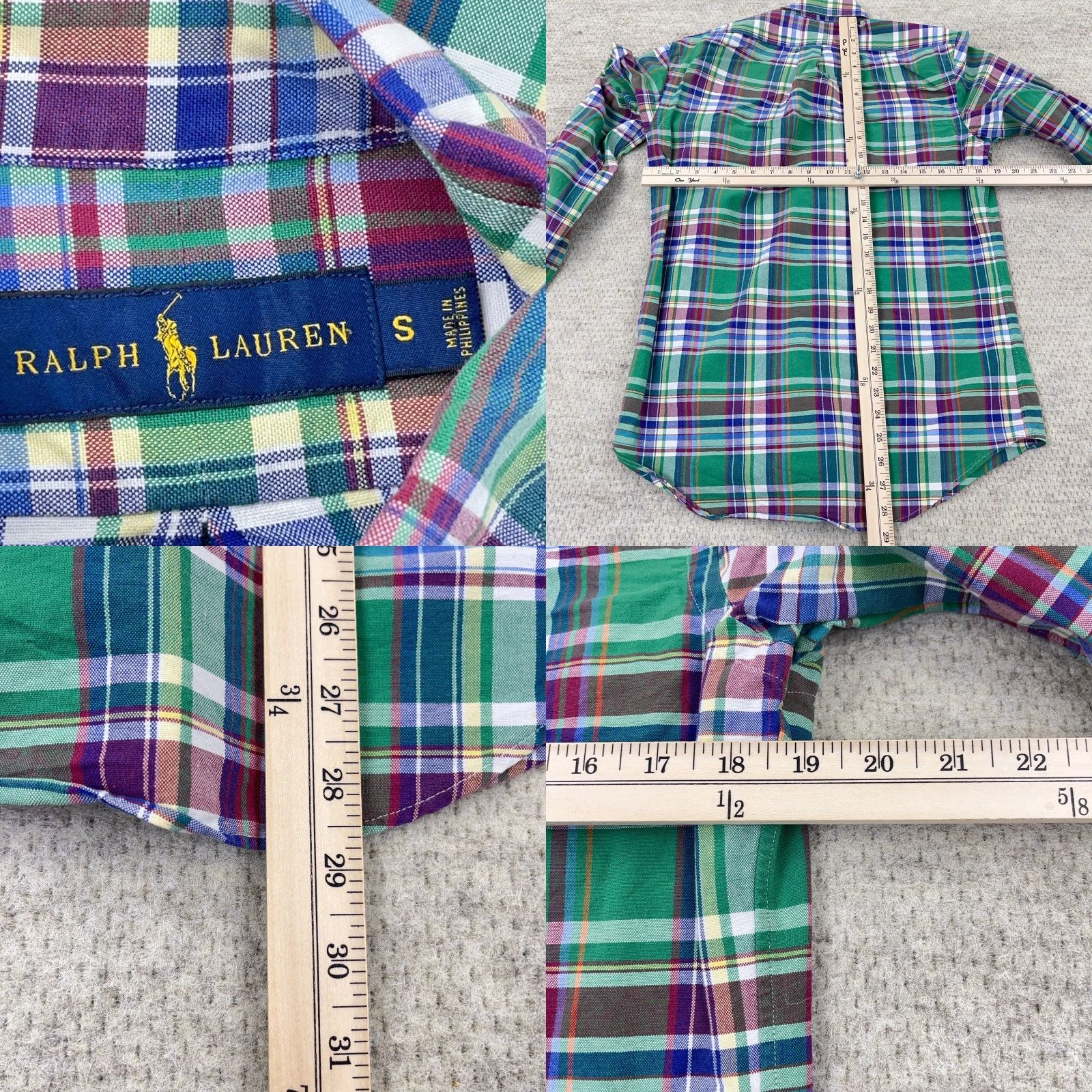 Ralph Lauren Ralph Lauren Shirt Men Small Green Plaid Button-Up Oxford Cloth Tartan Multi A4* Size US S / EU 44-46 / 1 - 8 Thumbnail