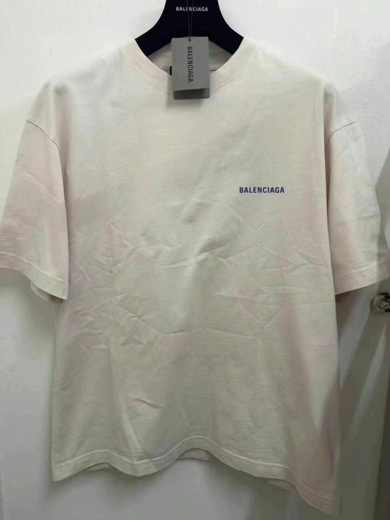 Balenciaga Balenciaga Blue and White Front and Back Letter Short Slee Size US XS / EU 42 / 0 - 1 Thumbnail