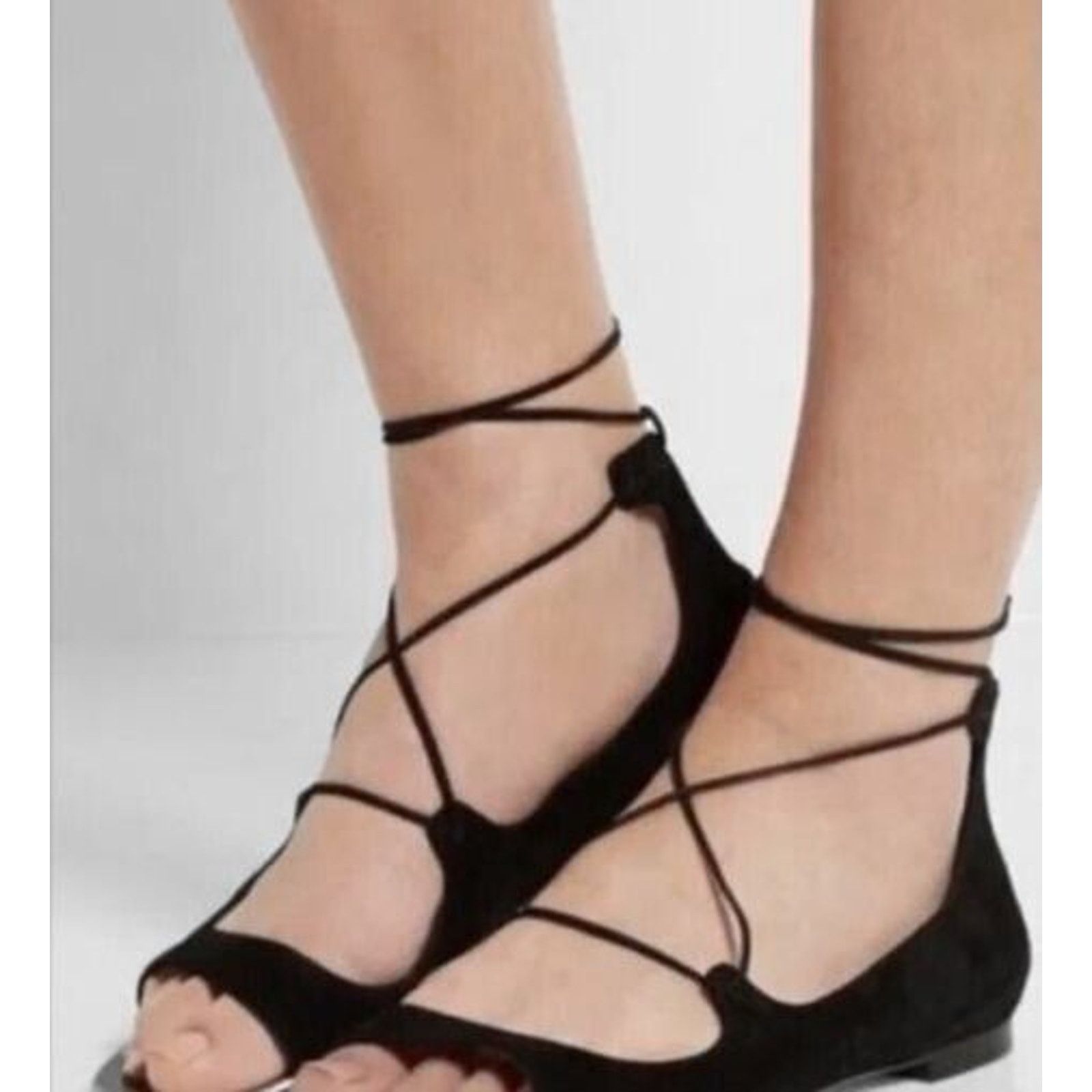 Jimmy Choo B5 JIMMY CHOO Vernie Black Suede Flat Shoes Size 37.5 $775 Size US 7.5 / IT 37.5 - 1 Thumbnail