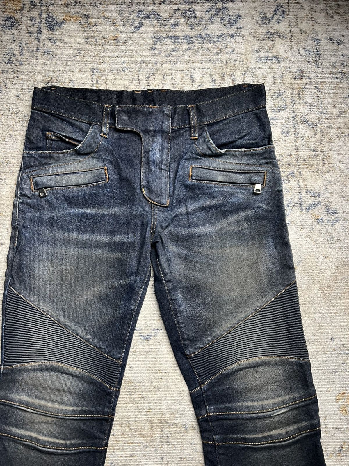 Balmain Balmain Biker Denim Darkwash Size US 29 - 3 Thumbnail