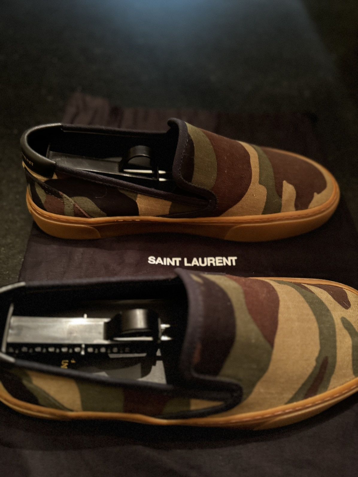 Saint Laurent Paris Men’s Saint Laurent Paris Camo Slip-ons Size US 8 / EU 41 - 5 Thumbnail