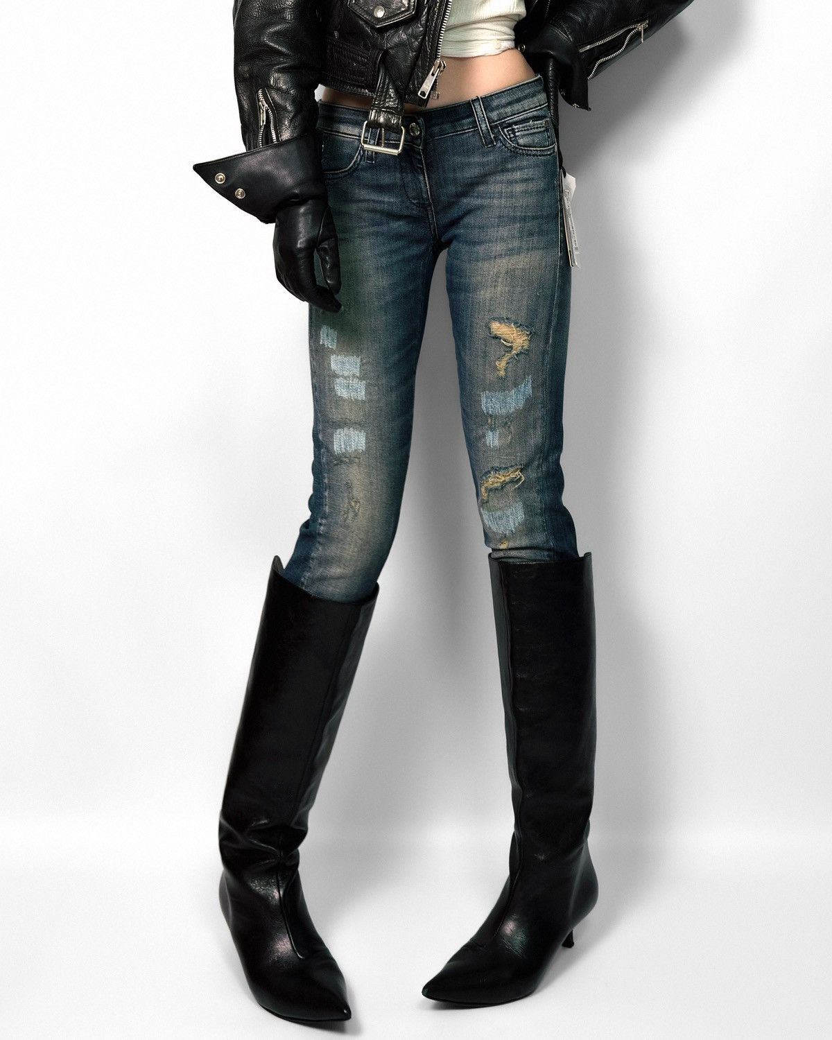 Beauty Beast × Hysteric Glamour × Miss Sixty Brand New Miss Sixty Distressed Washed Slim Skinny Jeans Size 27" / US 4 / IT 40 - 2 Thumbnail