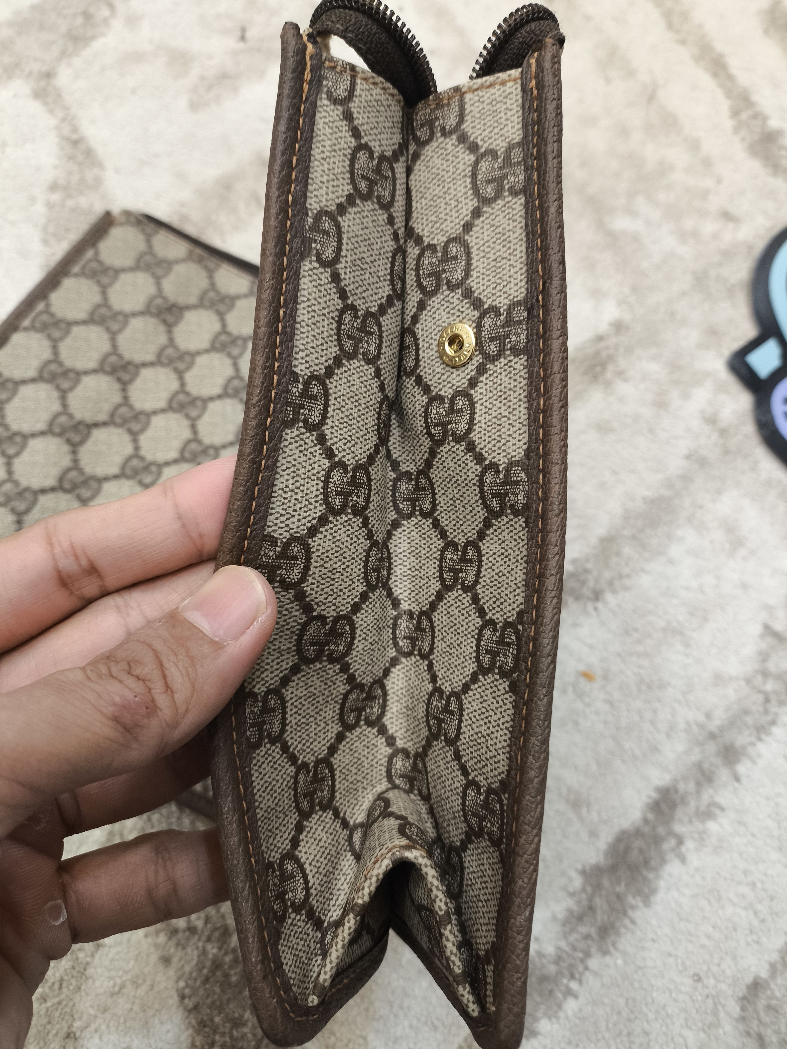 Gucci Gucci Brown GG Supreme Clutch Bag Beige Bag Size ONE SIZE - 12 Thumbnail