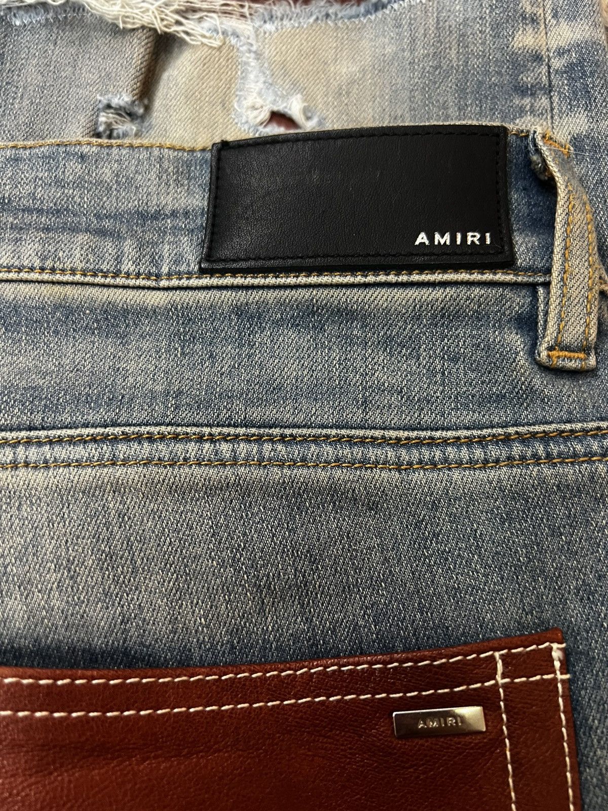 Amiri Amiri MX1 Distressed Blue Denim Jeans Thigh Patch –Size 38 . Size US 38 / EU 54 - 5 Thumbnail