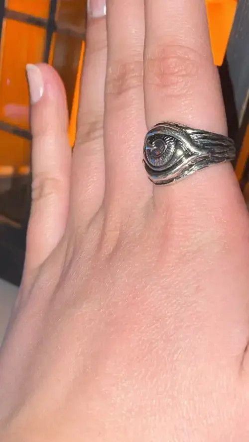 Other Punk Unisex Eye Carved Handmad Ring Size ONE SIZE - 3 Thumbnail