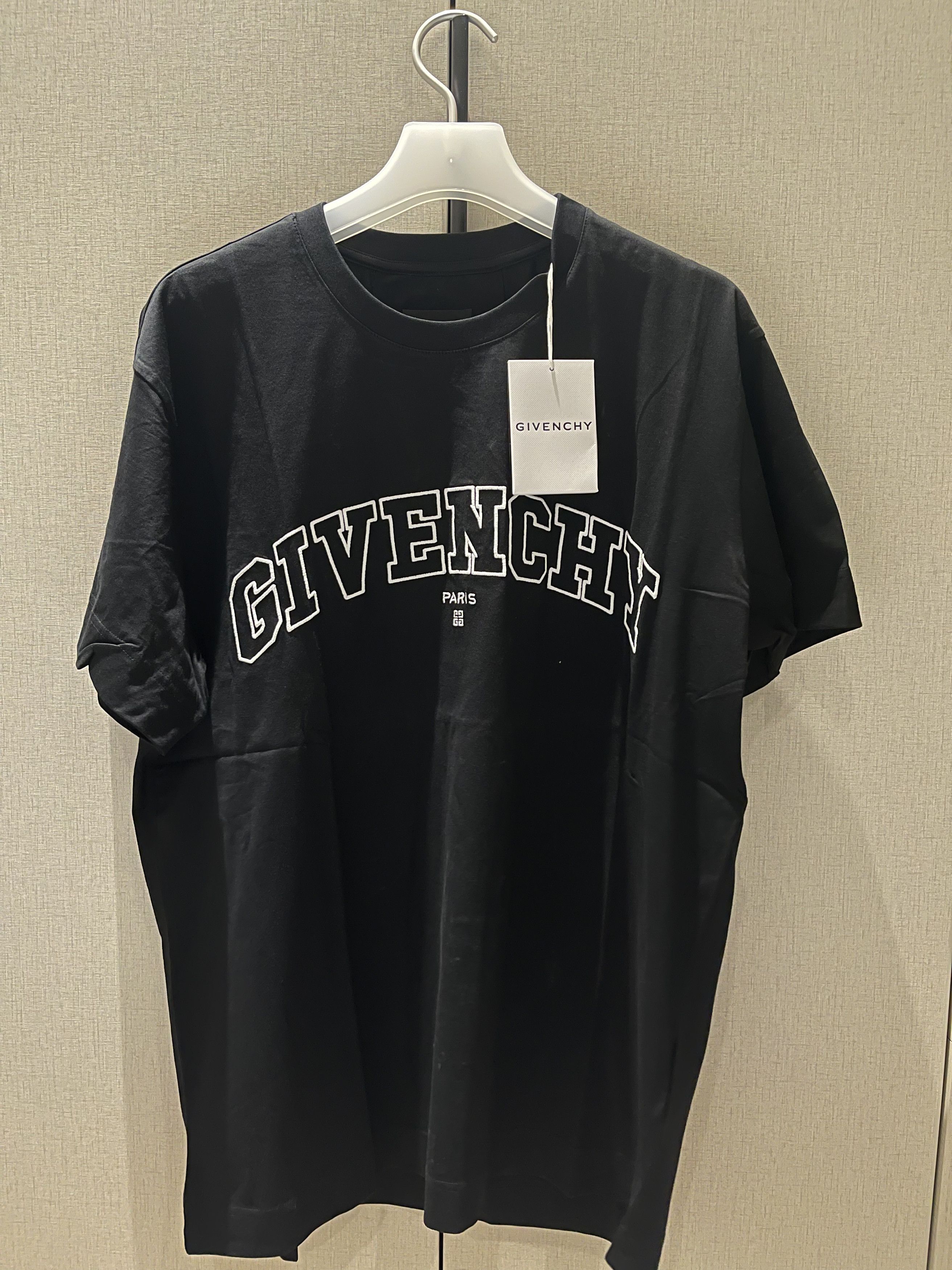 image of Givenchy College Embroidery T Shirt in Black, Men's (Size 2XL)