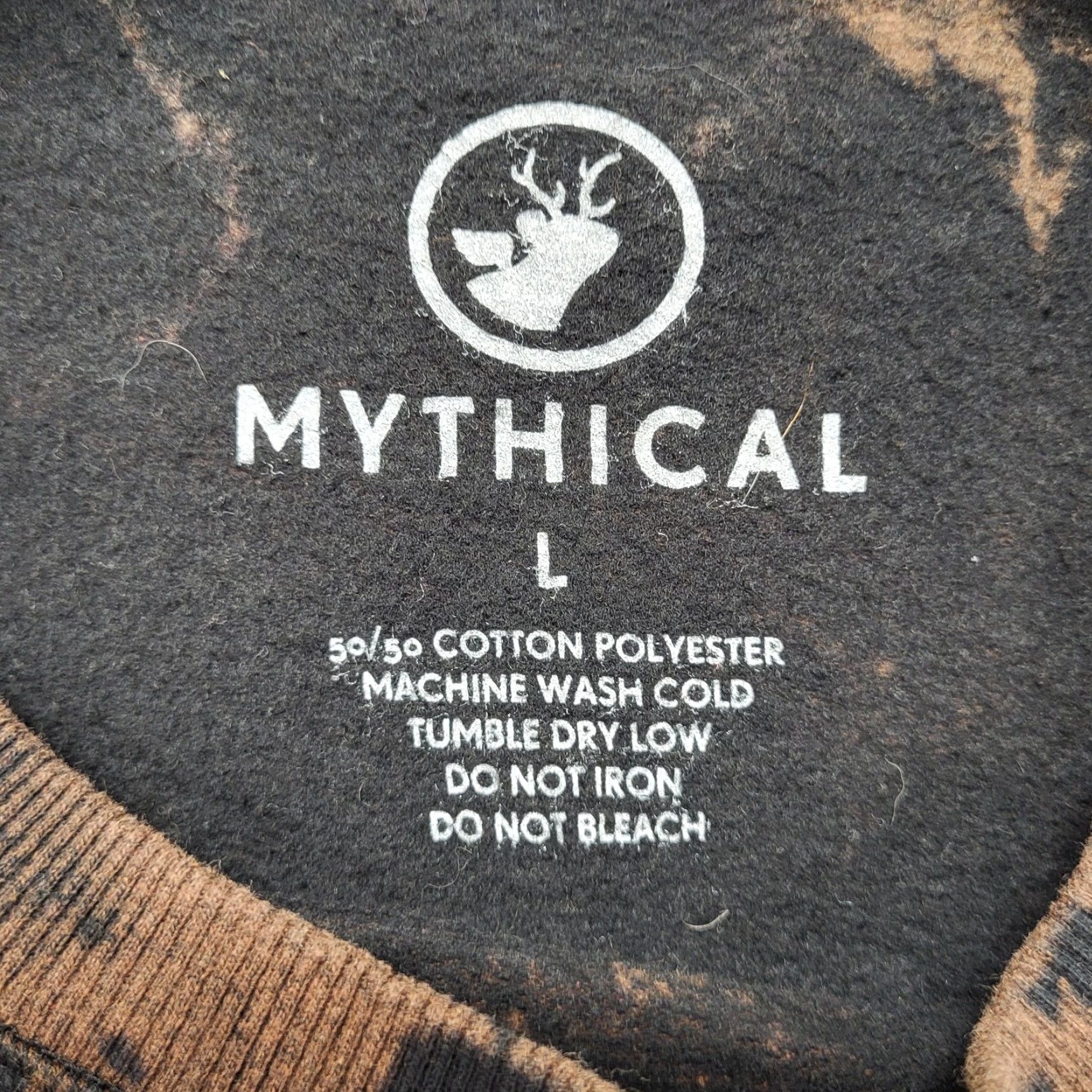 Vintage Mythical Always Curious Sweatshirt Mens Sz L Black & Brown Splatter Or Tie Dye Size US L / EU 52-54 / 3 - 2 Thumbnail