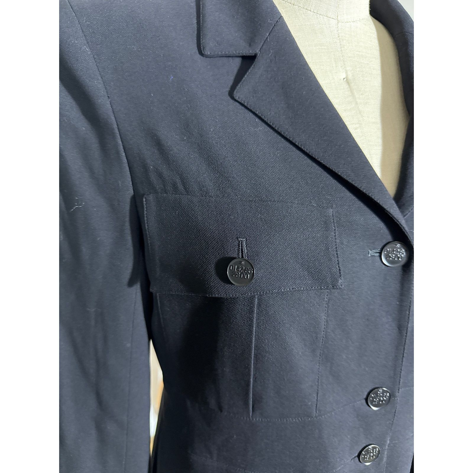 Chanel Vintage 90s Chanel Long 4 Pocket Wool Blazer in Black Size XL / US 12-14 / IT 48-50 - 2 Thumbnail