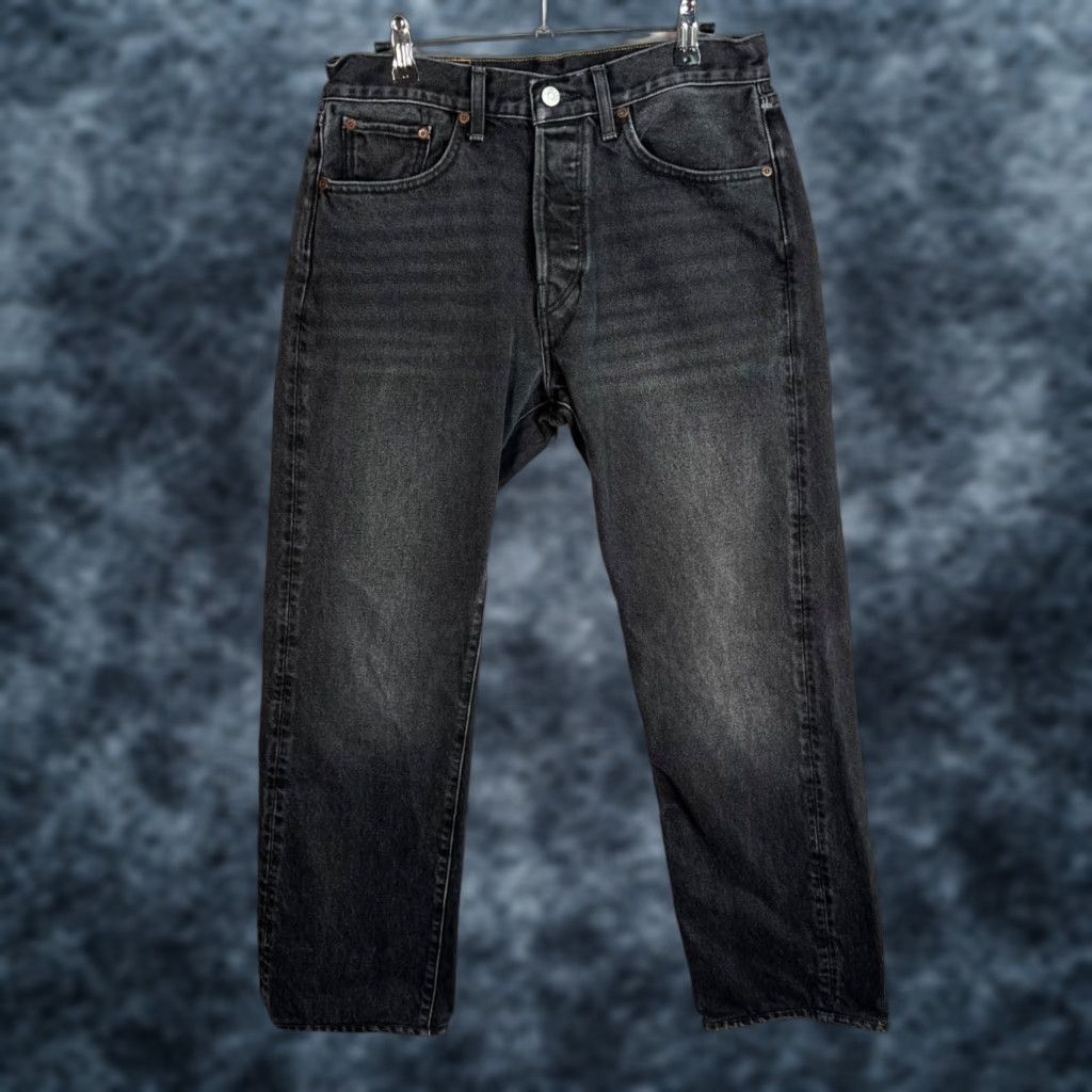RE/DONE VINTAGE? No, Re/Done Mens 29 Straight Jeans Black Cotton Denim 5-Pocket Regular Inseam 26" Mid Rise Mens Size 29 Black Denim Jeans Size US 29 - 1 Thumbnail