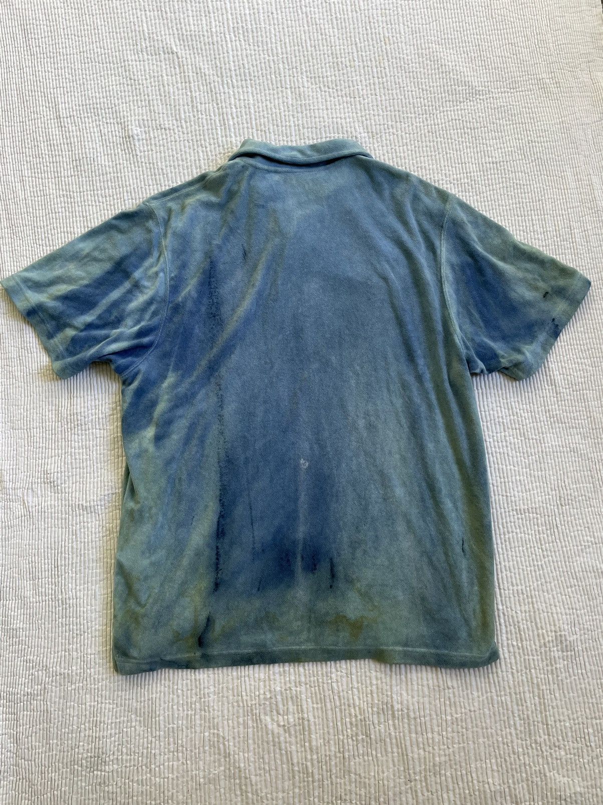 Indigo Indigo Schloppy Dyed Sun Faded Terry Cloth Polo Size US L / EU 52-54 / 3 - 9 Thumbnail