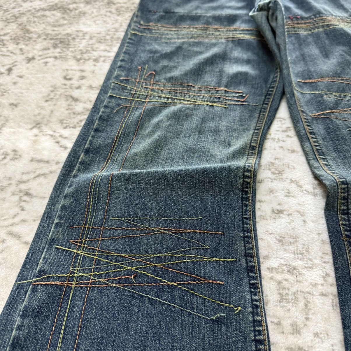 Hysteric Glamour Hysteric Glamour Boro Repaired Details Studded Flared Jeans Size US 29 - 5 Thumbnail