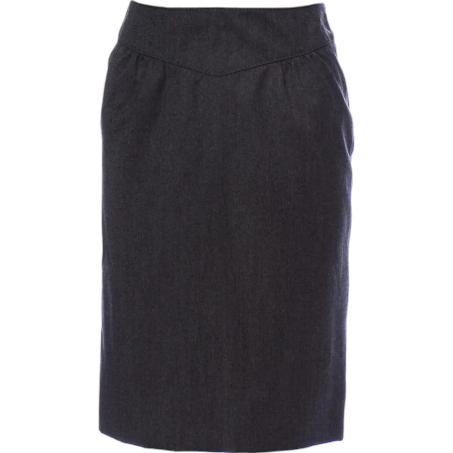 image of Valentino Grey Virgin Wool Knee-Length Skirt, Us8/it44, Women's (Size 30)